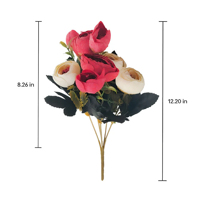 Twin Colour Peony Artificial Flowers - Image 4