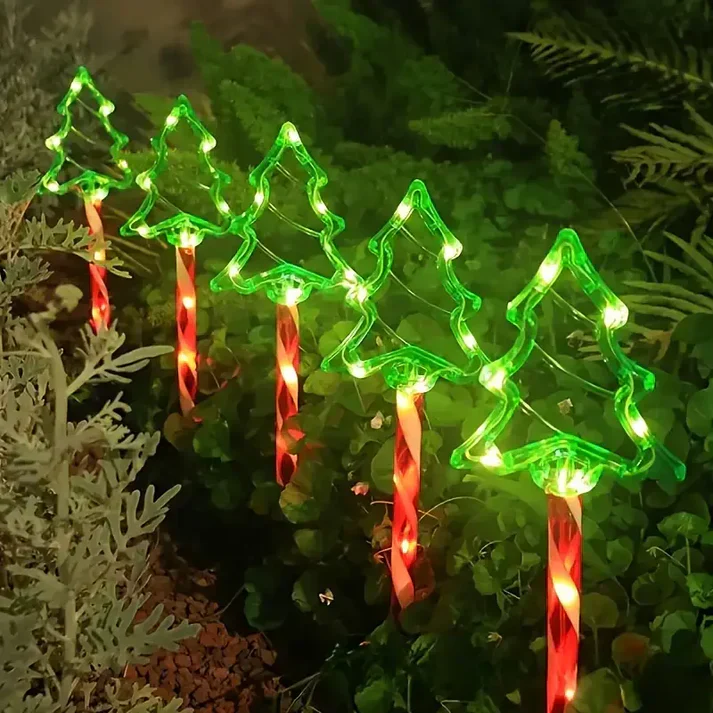Twinkly: Solar LED Christmas Tree Garden Lights, Waterproof Outdoor Décor with Auto On/Off, 8 Modes & Festive Glow for Pathways, Patios, Yard - Image 2