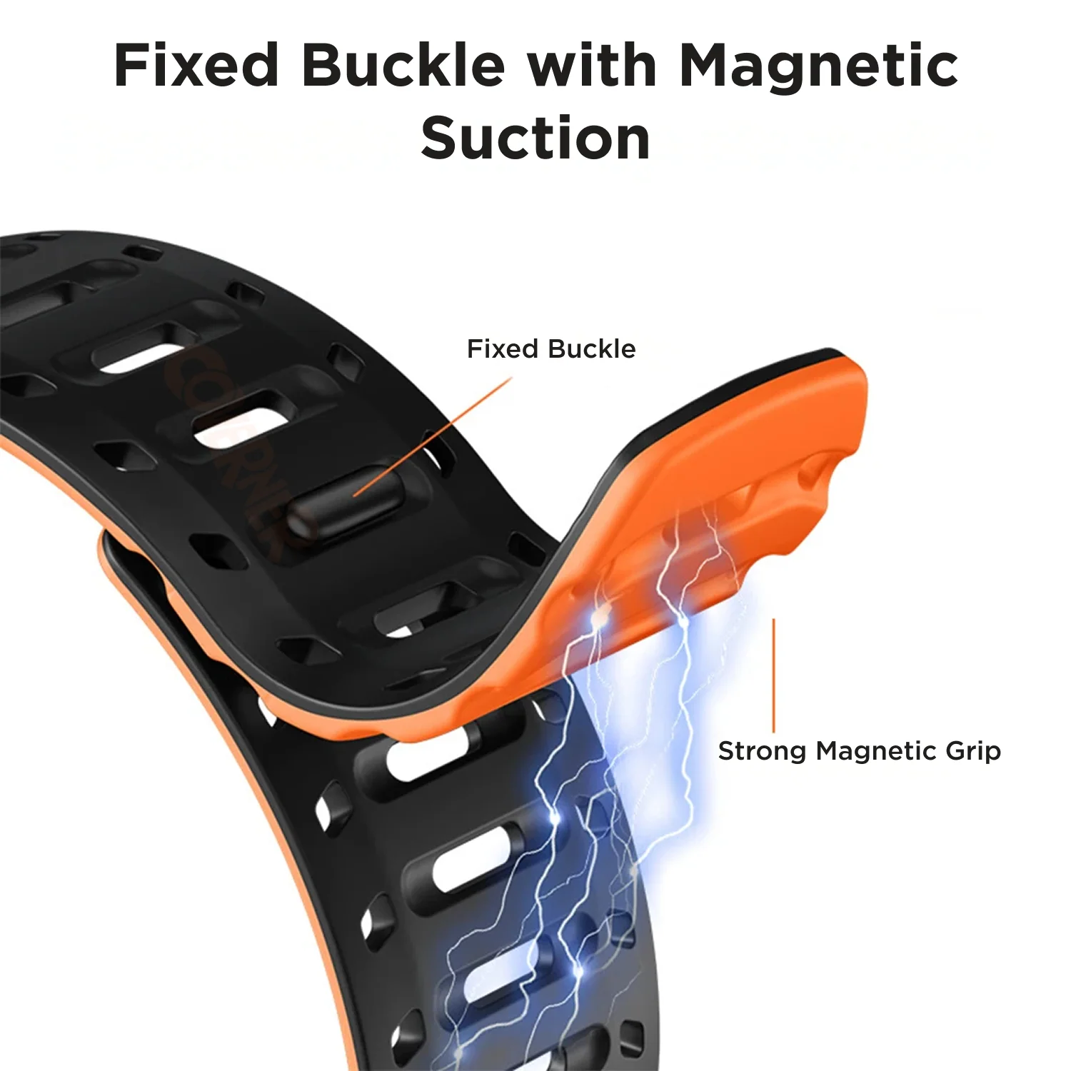 TwinLock Band for Apple Watch [42/44/45/49mm] – Dual Pin + Magnetic Lock | Arthritis-Friendly, Sweatproof Silicone Strap by Coverner India - Image 6