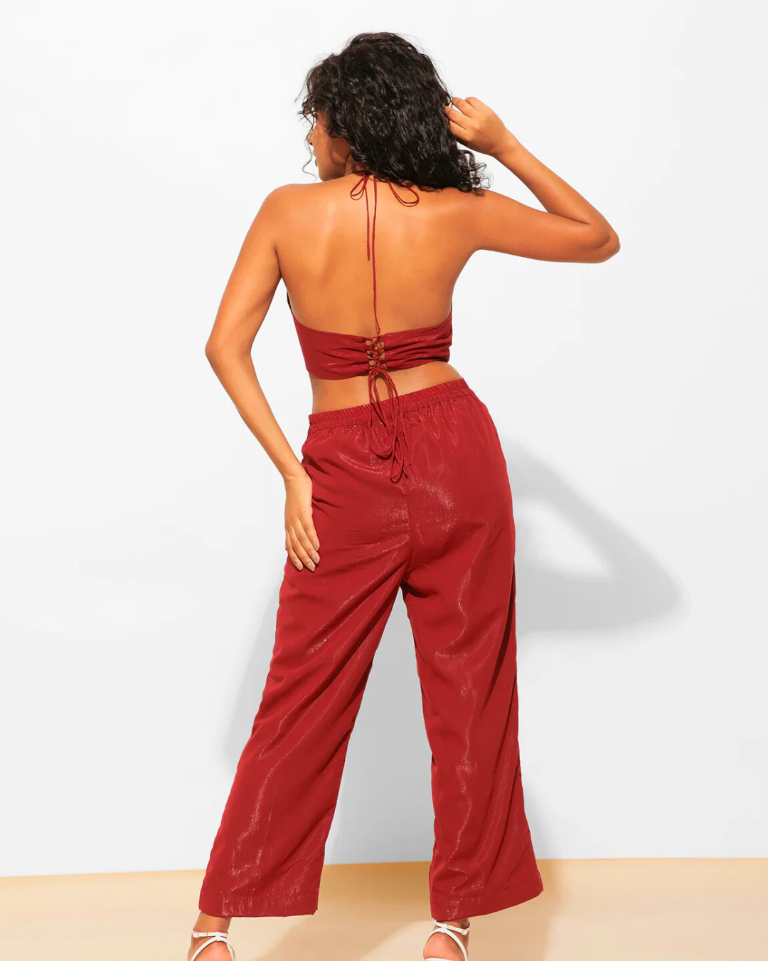 Two Piece Shimmer Top with Pants Co-ord Set - Image 13