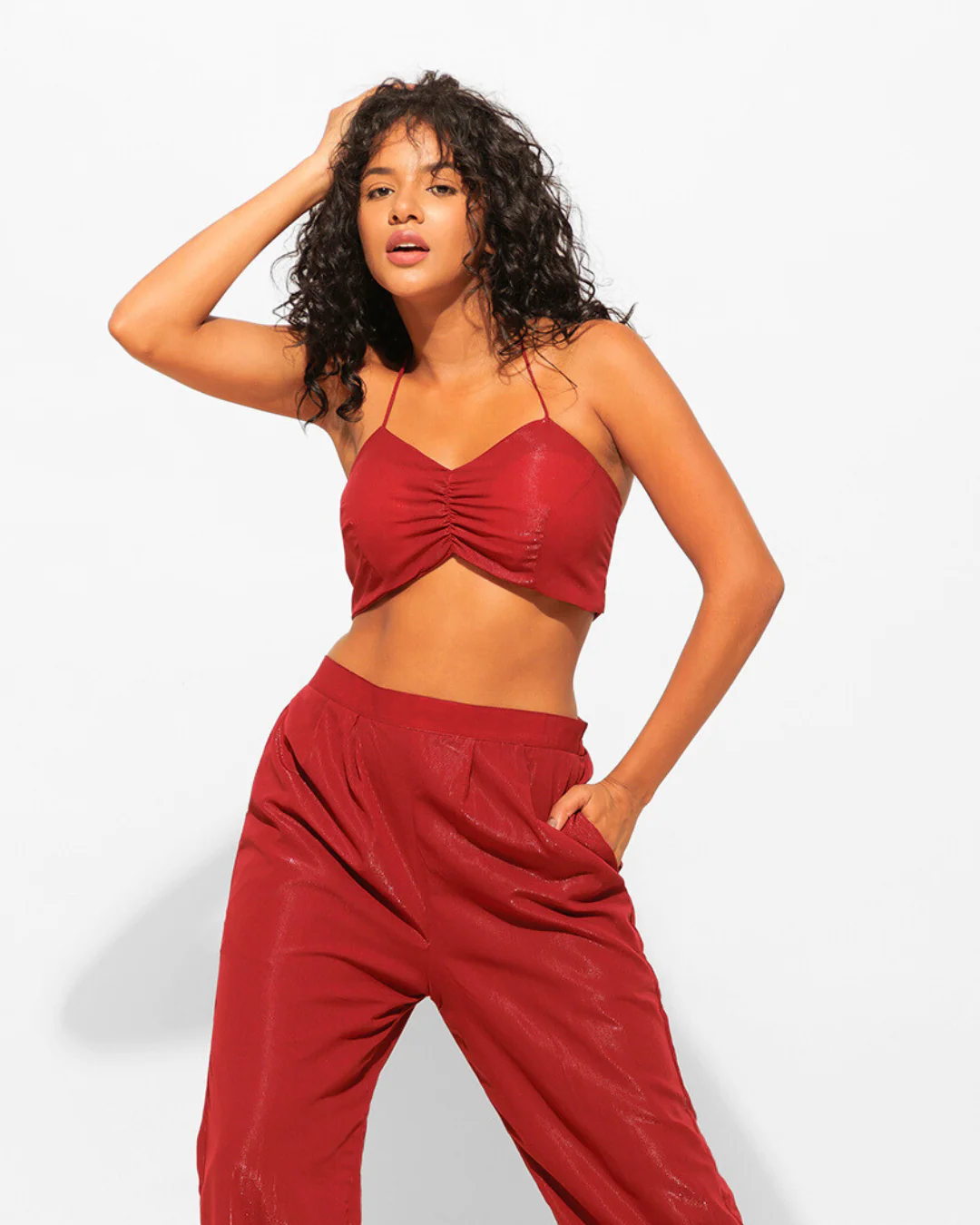 Two Piece Shimmer Top with Pants Co-ord Set - Image 5