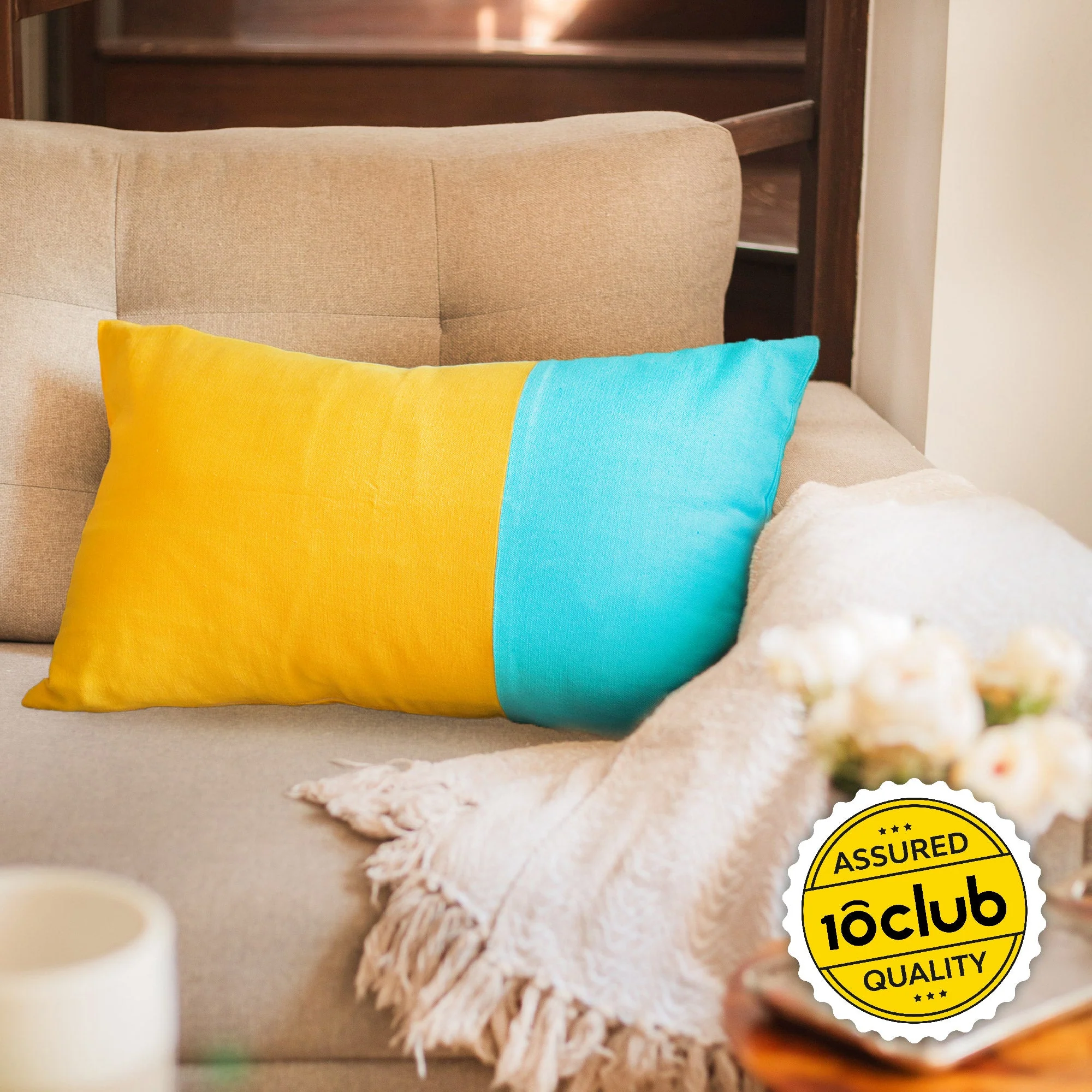 Two Tone Lumbar Cushion Cover | Single - Image 22