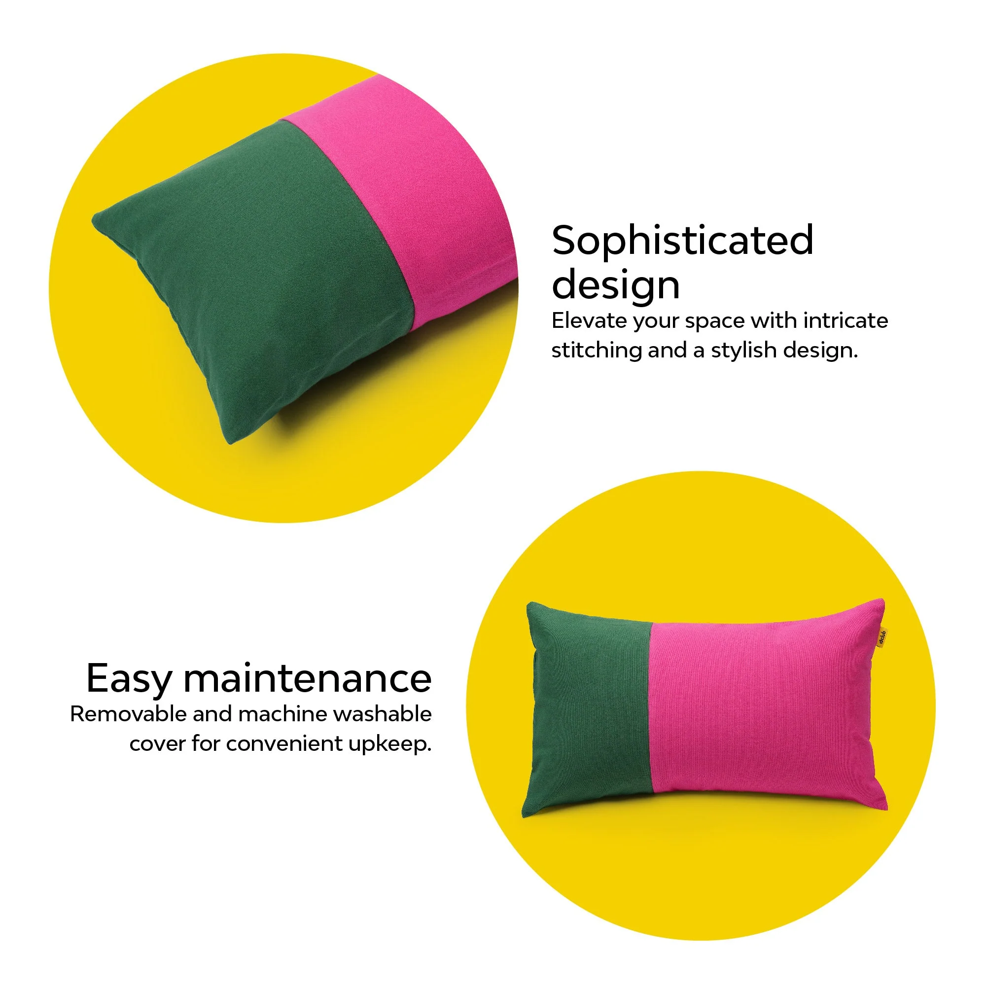 Two Tone Lumbar Cushion Cover | Single - Image 7