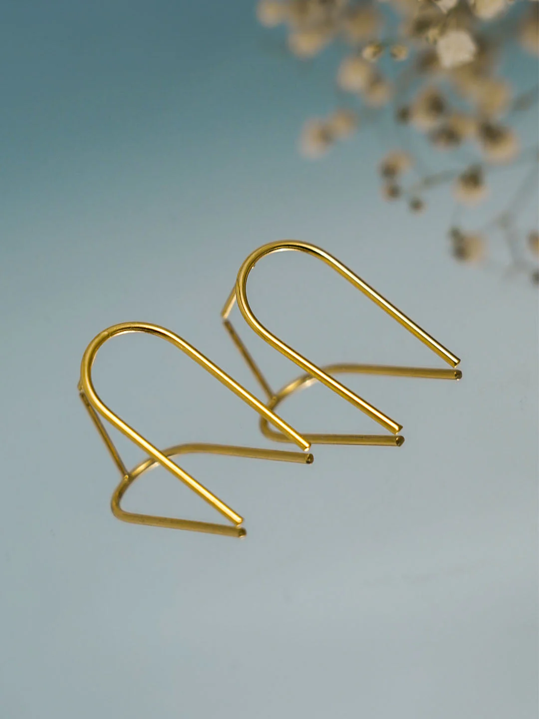 U Shape - 18K Gold Plated Earring