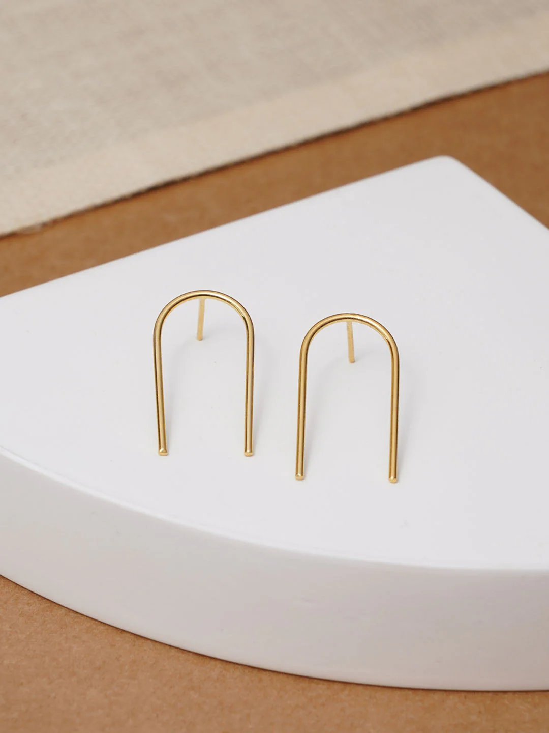 U Shape - 18K Gold Plated Earring - Image 2