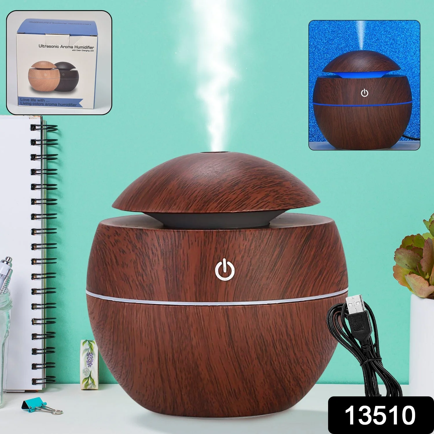 Ultrasonic Aromatherapy Humidifier USB Desktop (130 ML / 1 Pc) - Image 2