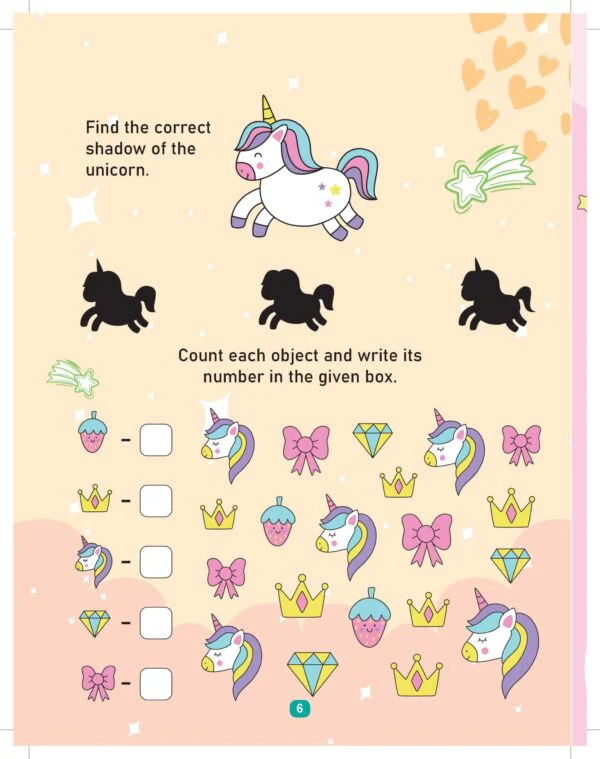 Unicorn Activity and Colouring Book- Die Cut Animal Shaped Book - Image 7