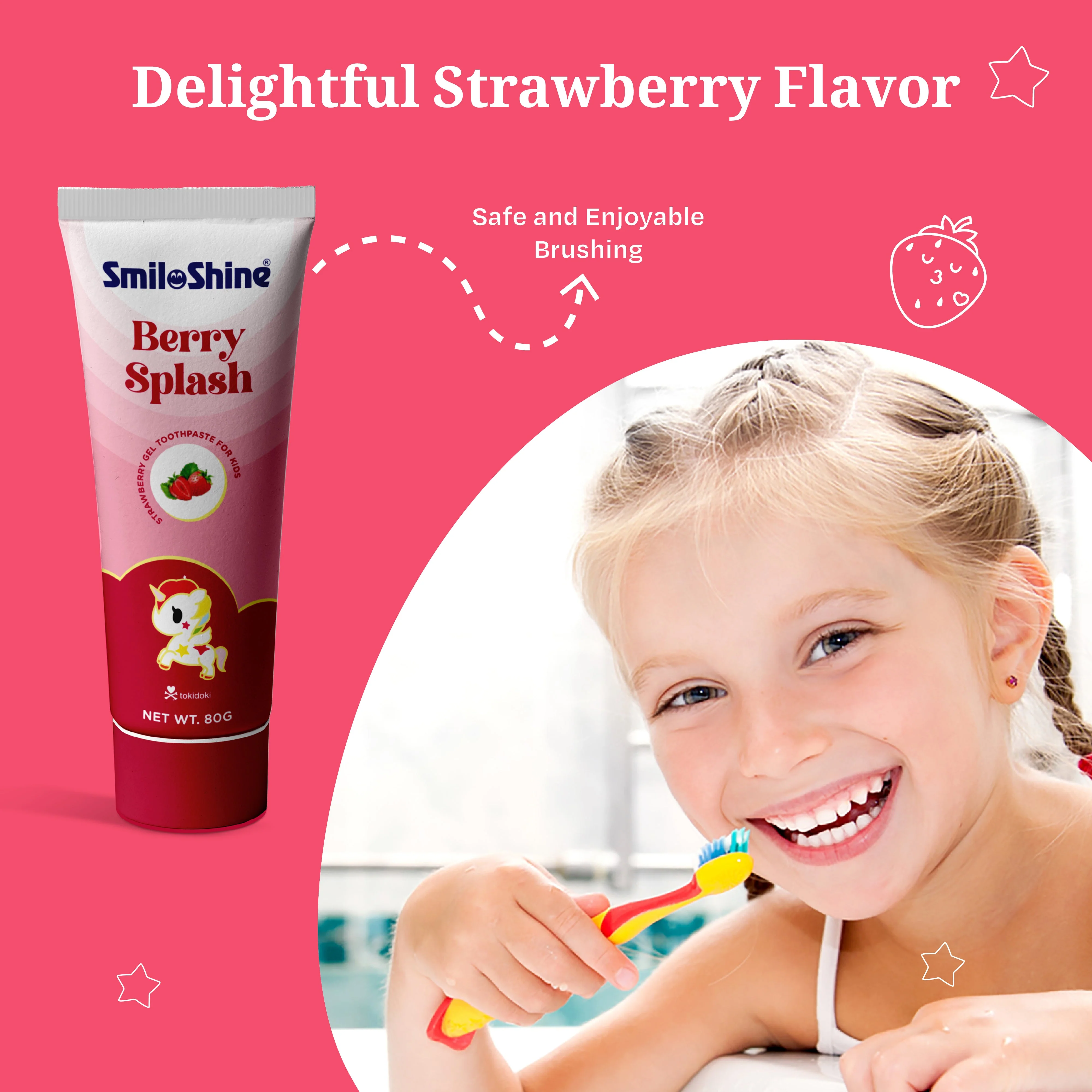 UNICORN GEL TOOTHPASTE FOR KIDS -  BERRY SPLASH (GLOW IN THE DARK) - Image 6