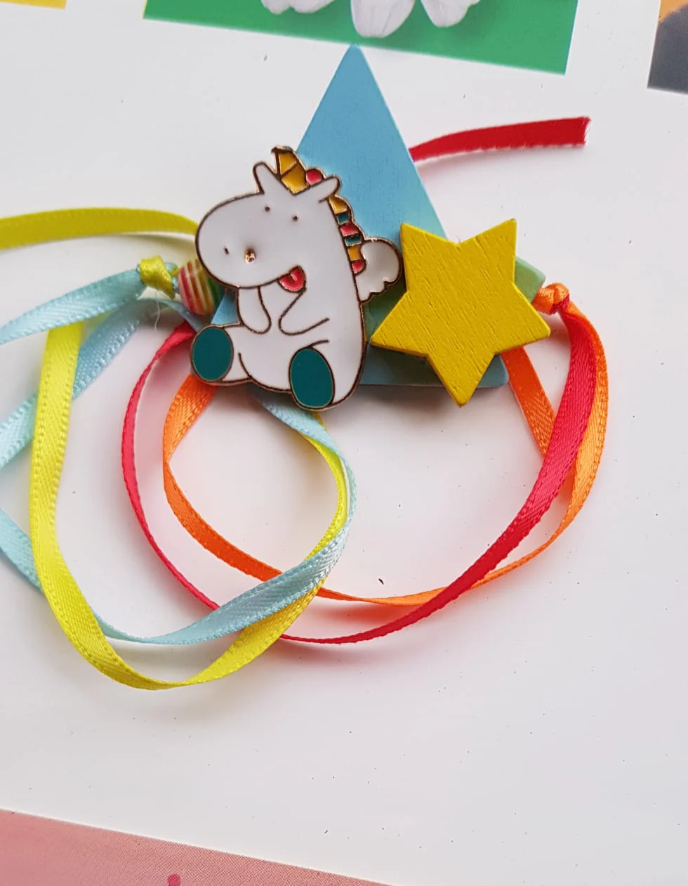 Unicorn Kids Metal Rakhi