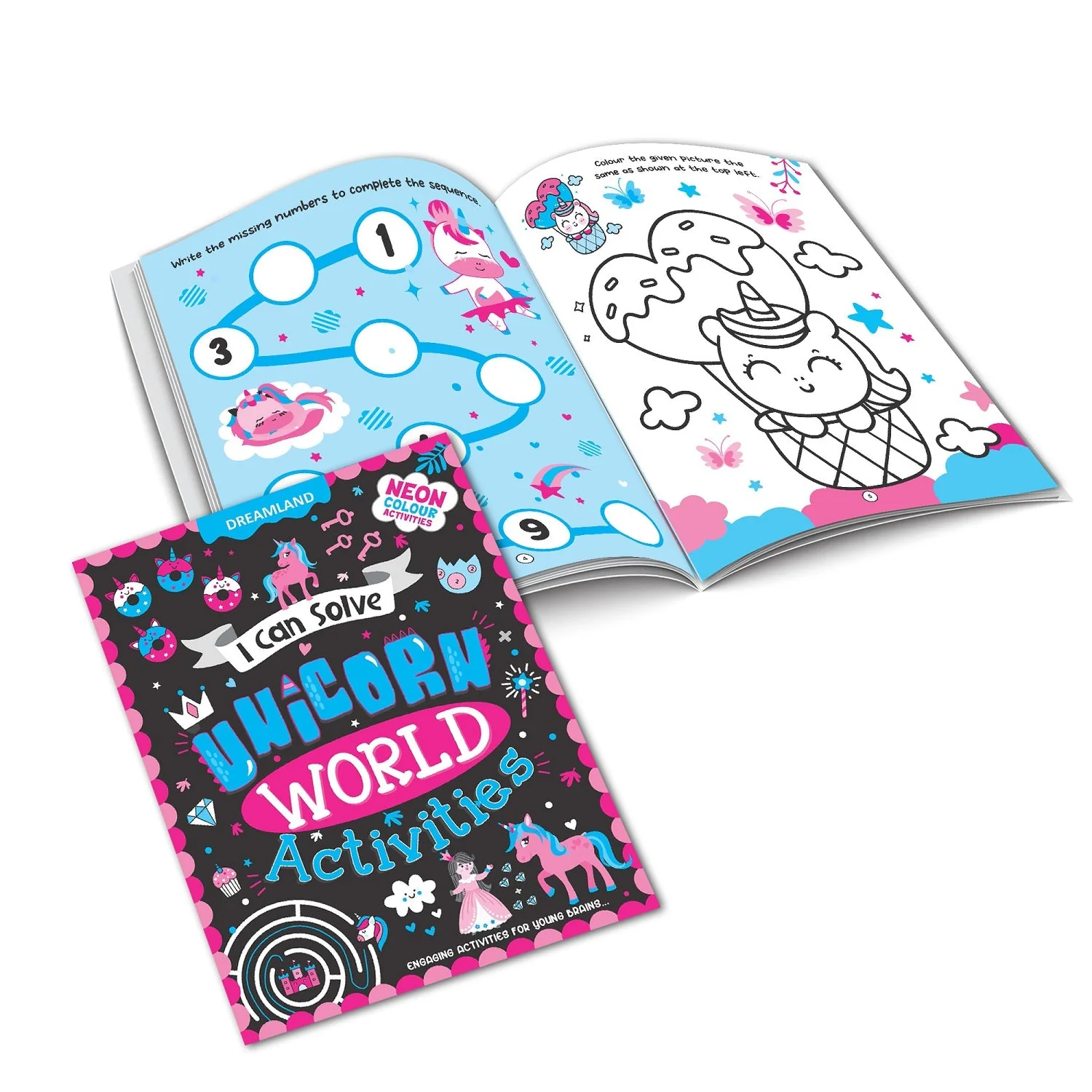 Unicorn World Activities – I Can Solve Activity Book for Kids Age 4- 8 Years | With Colouring Pages, Mazes, Dot-to-Dots - Image 4