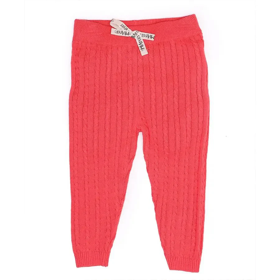 Unisex Cabel Knitted Cardigan With Baby Pyjama Set - Image 3