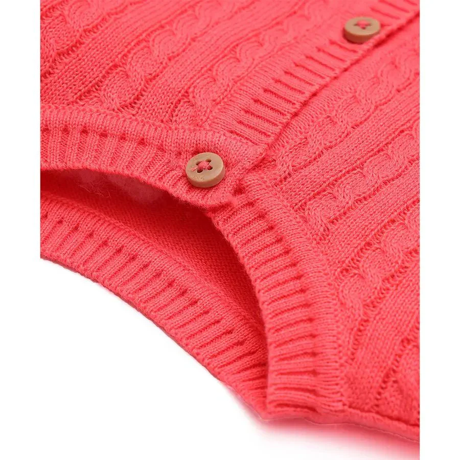 Unisex Cabel Knitted Cardigan With Baby Pyjama Set - Image 6