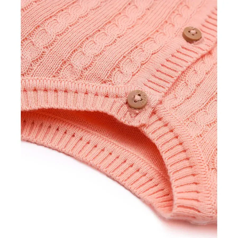 Unisex Cable Knitted Cardigan With Winter Pajamas For Baby Boy - Image 4