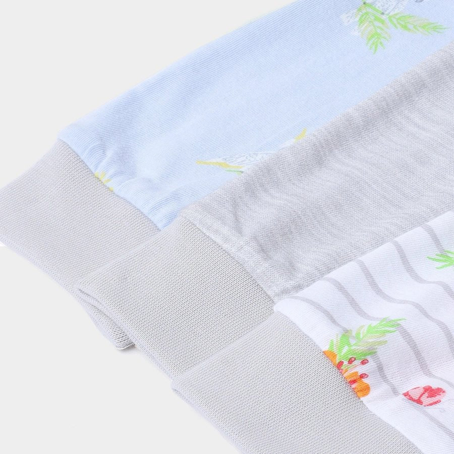 Unisex Floral Print Comfy Baby Sleep Suit (Pack Of 3) - Image 9