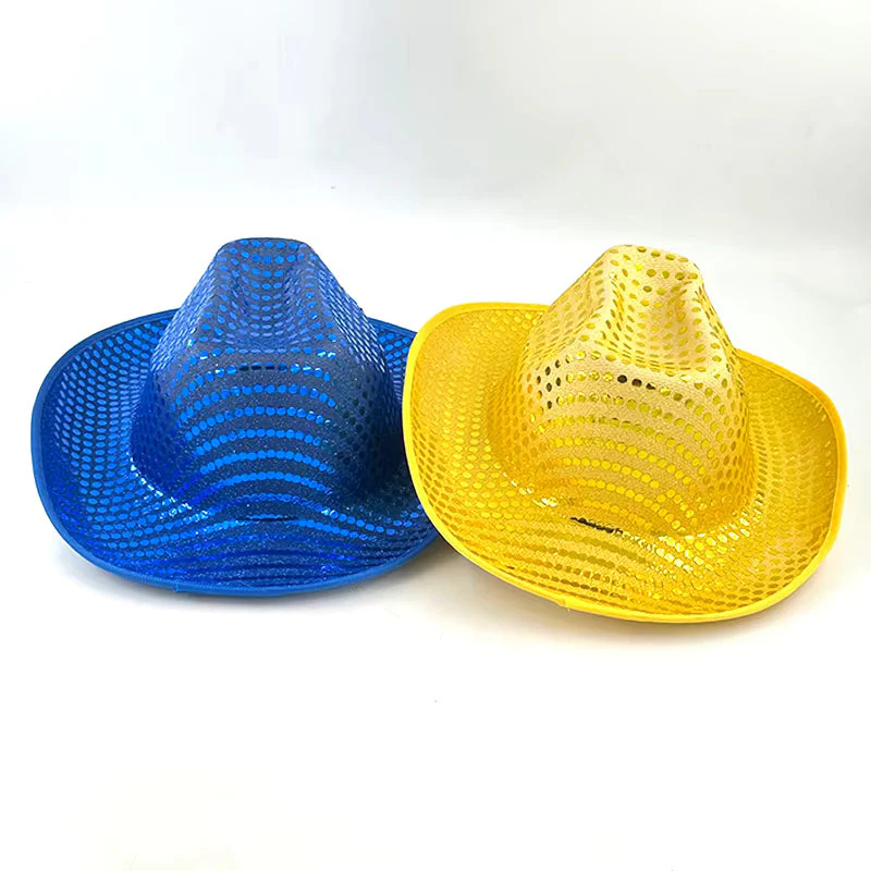 Unisex LED Light Up Cowboy Hat Glow In The Dark Western Hat For Halloween, Christmas Parties 1pc - Image 3