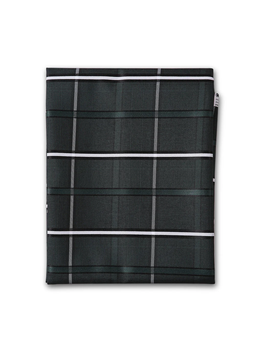 Unstitched PolyBlend Green Checks Shirt and Beige Trouser Fabric Piece Set - Image 2