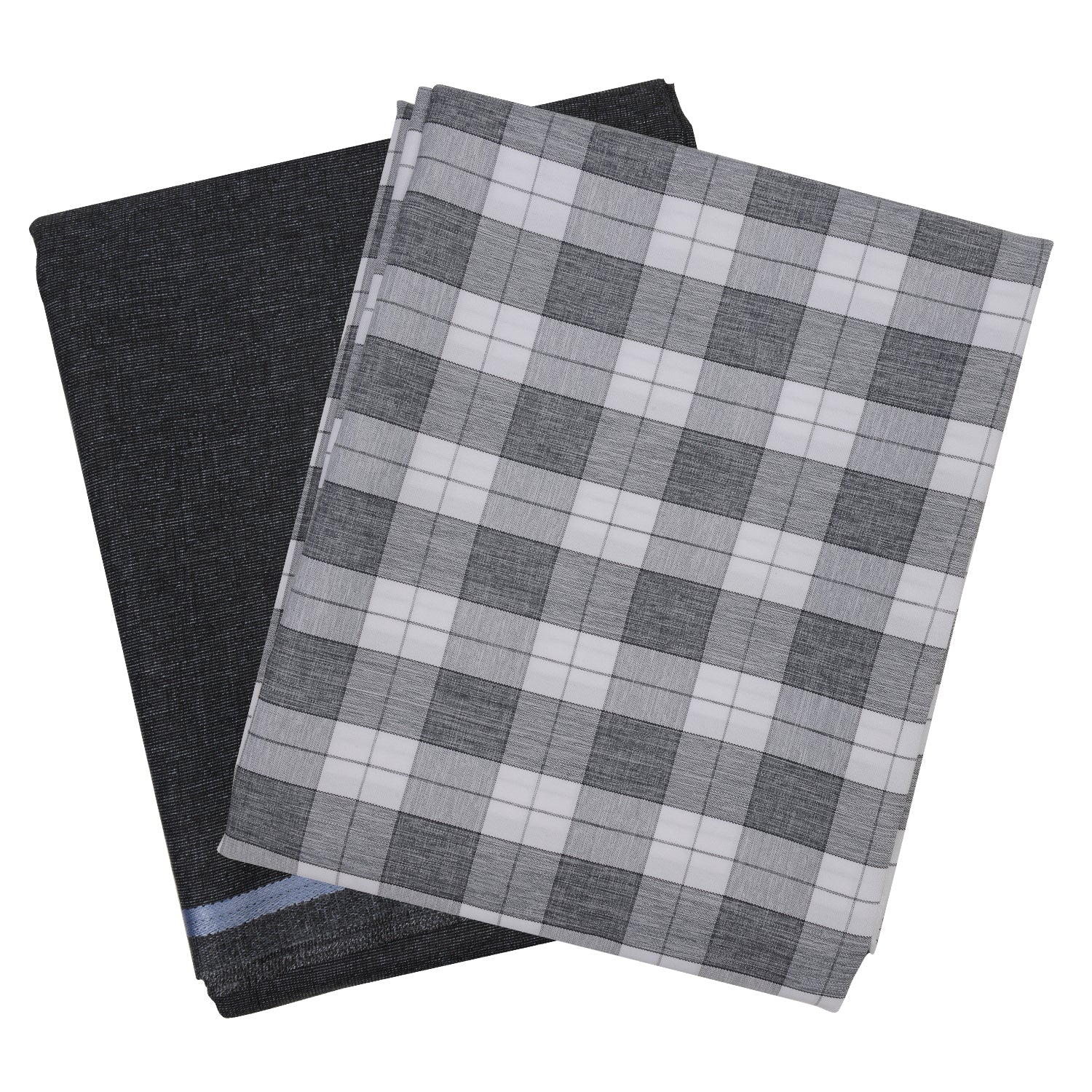 Unstitched PolyViscose Combo of Checkered Shirt and Trouser