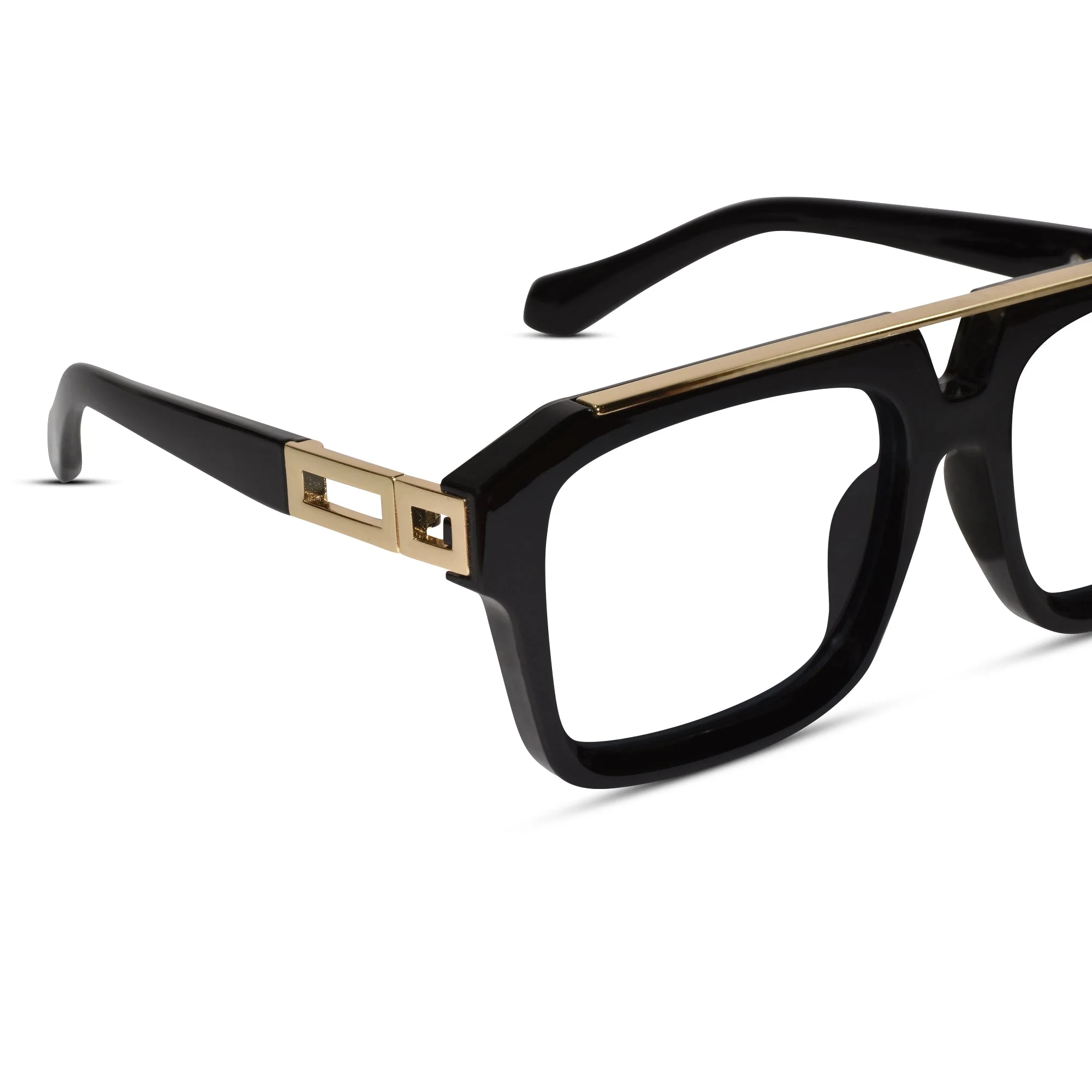 URBAN Black & Golden Rectangulare Eyeglasses - Image 3