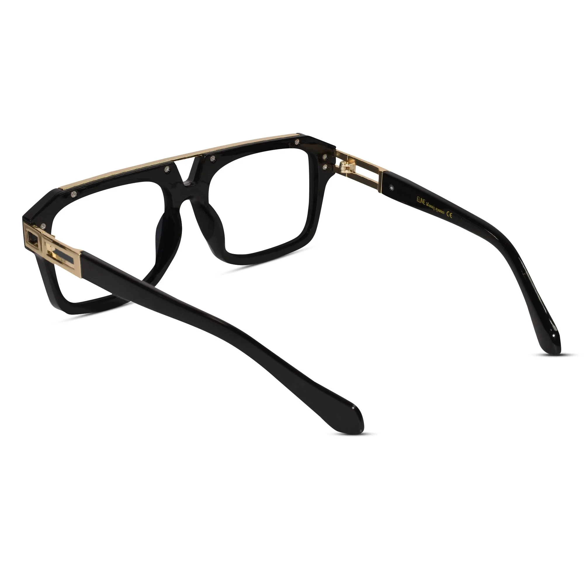 URBAN Black & Golden Rectangulare Eyeglasses - Image 4