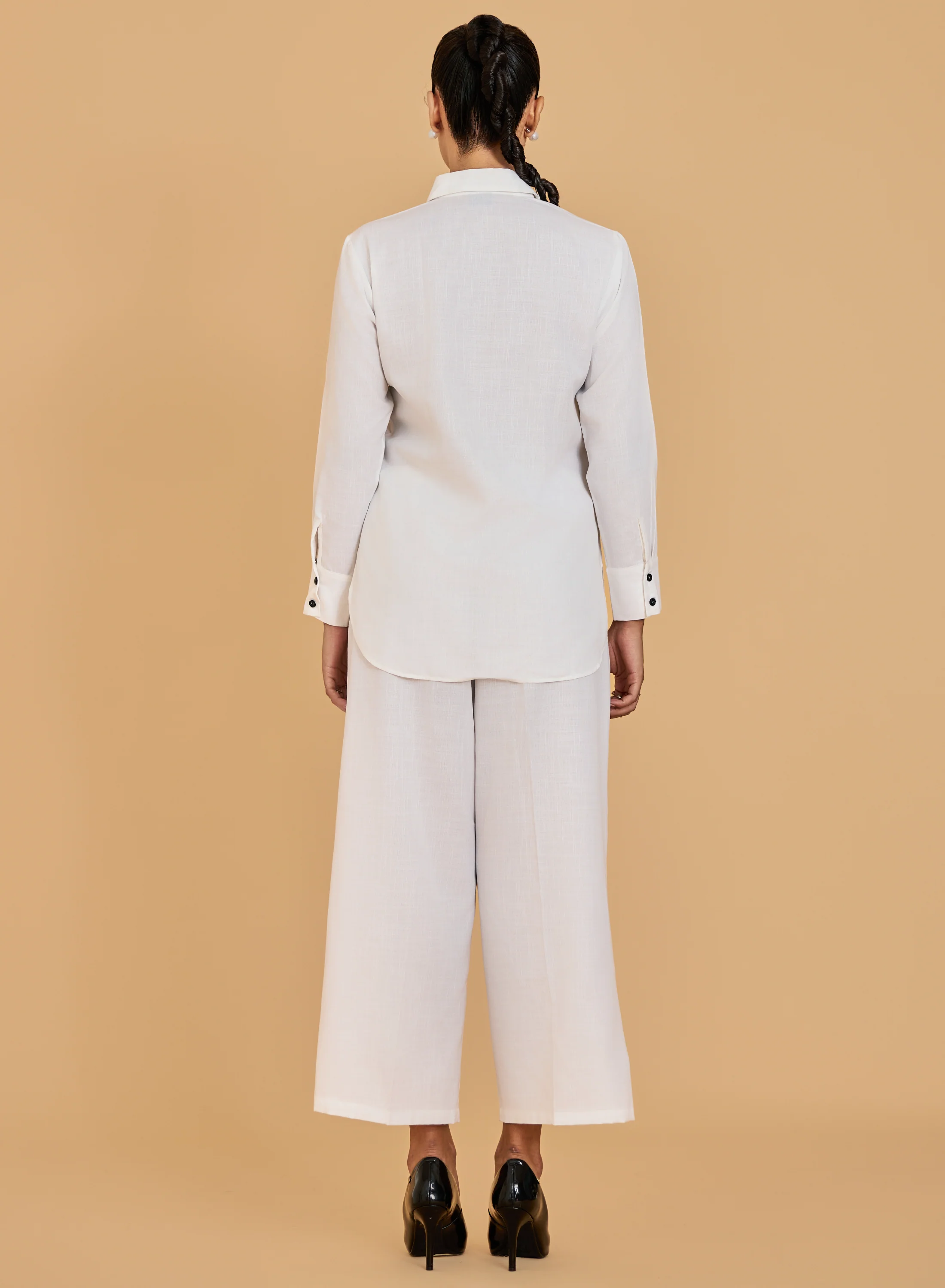 Urban Sundari Women's Cotton Co-ord Set with Embroidered Shirt and Trousers - Image 12