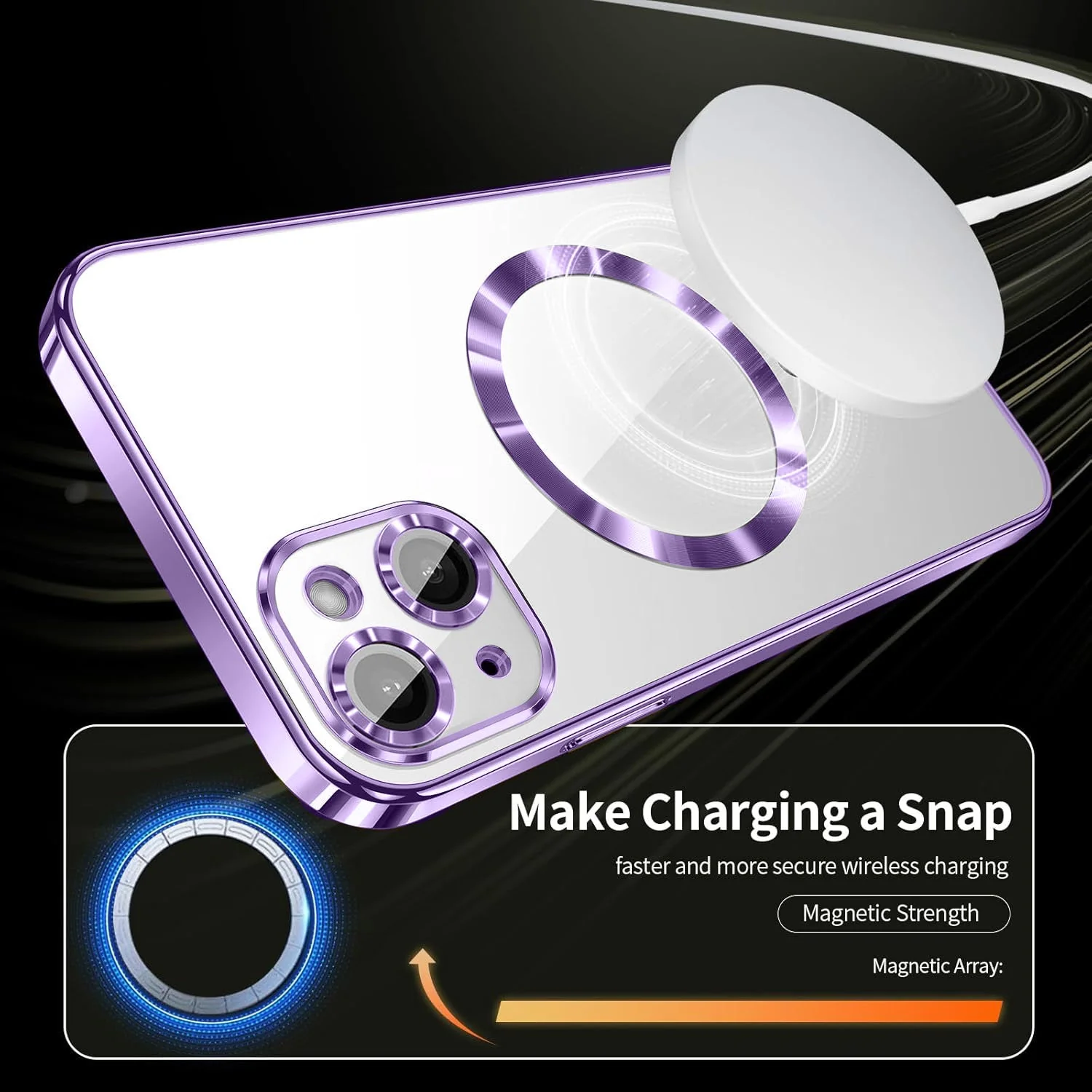 Vaku ® Apple iPhone 15 Luxury Electroplated Magnetic Magsafe Camera Protection TPU Back Cover Case - Image 10