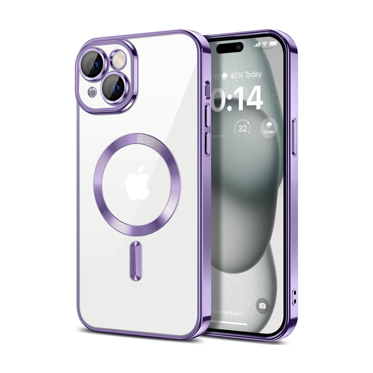 Vaku ® Apple iPhone 15 Plus Luxury Electroplated Magnetic Magsafe Camera Protection TPU Back Cover Case - Image 2