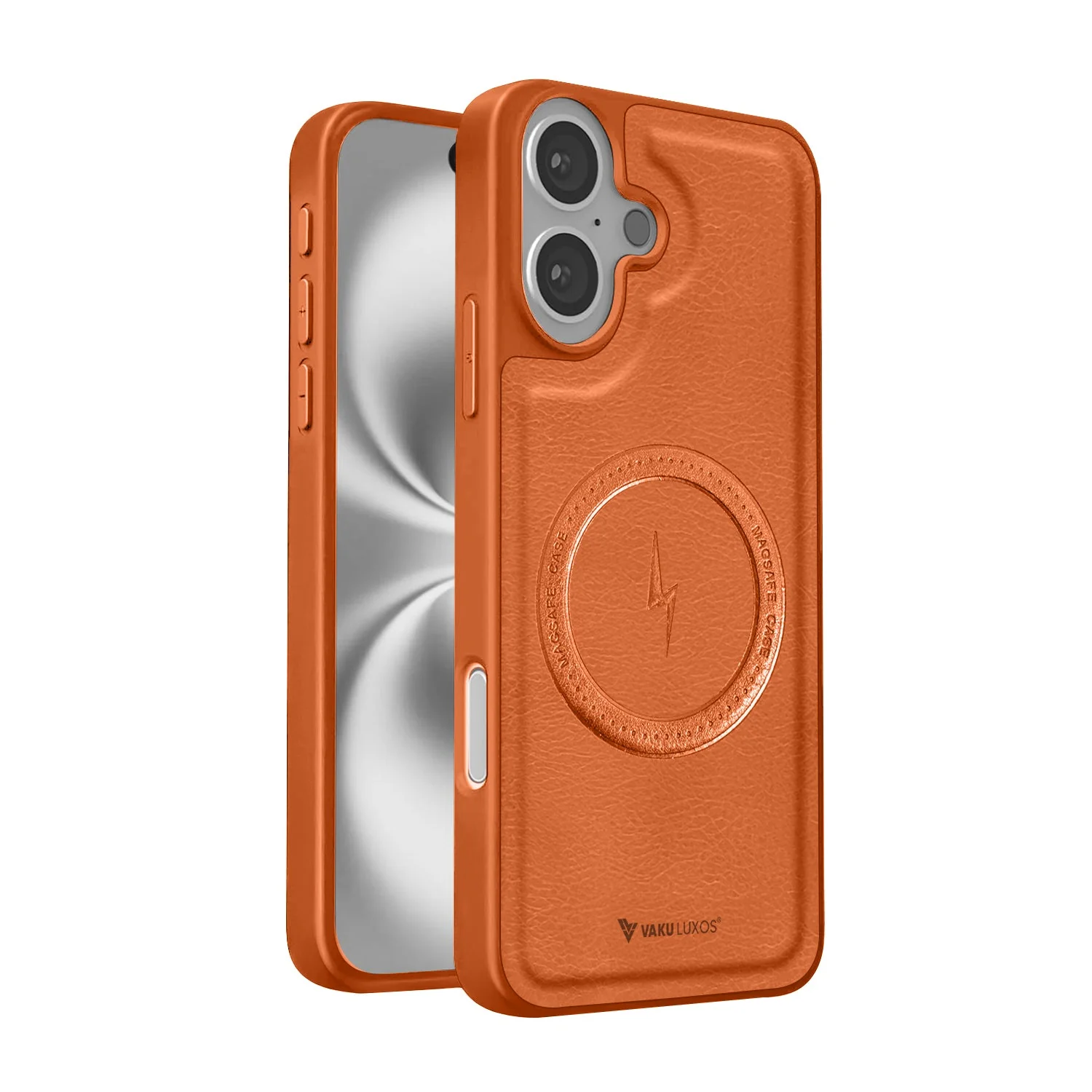 Vaku ® Apple iPhone 16 Maxtron Leather Stitched Magnetic Magsafe Non-Slip Grip Shockproof Back Cover