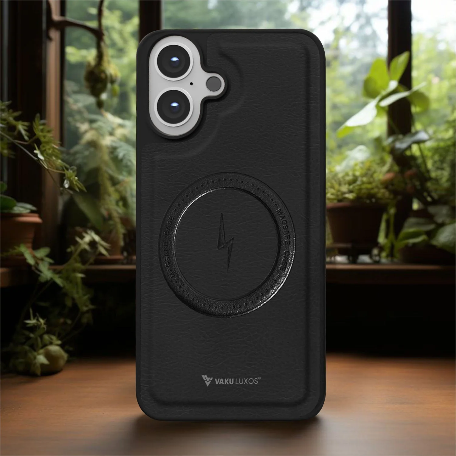 Vaku ® Apple iPhone 16 Maxtron Leather Stitched Magnetic Magsafe Non-Slip Grip Shockproof Back Cover - Image 13