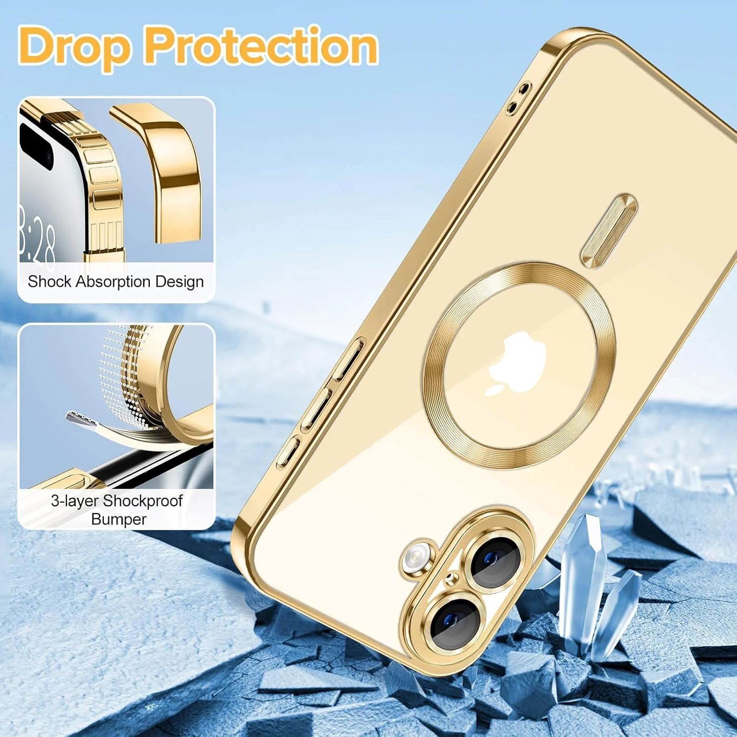 Vaku ® Apple iPhone 16 Plus Luxury Electroplated Magnetic Magsafe Camera Protection TPU Back Cover Case - Image 11