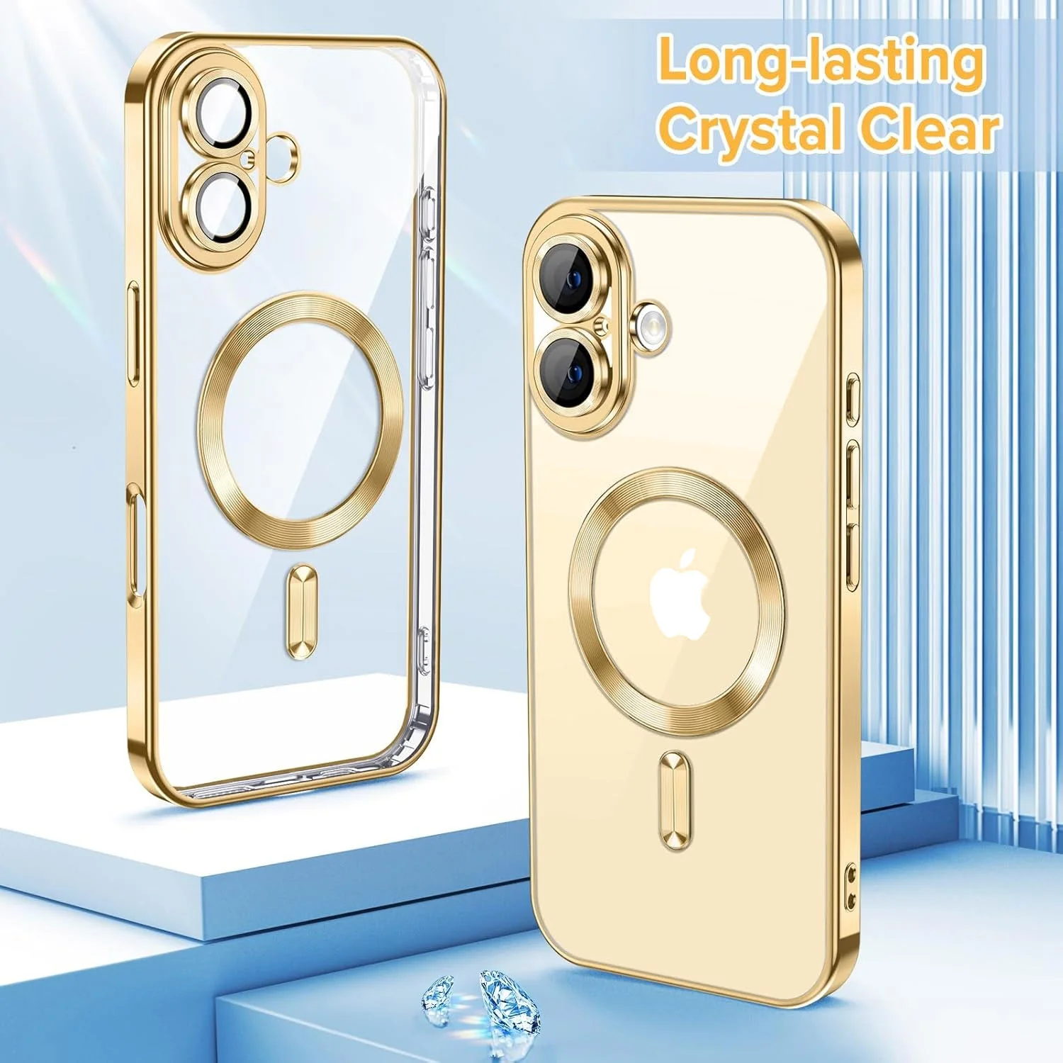 Vaku ® Apple iPhone 16 Plus Luxury Electroplated Magnetic Magsafe Camera Protection TPU Back Cover Case - Image 4