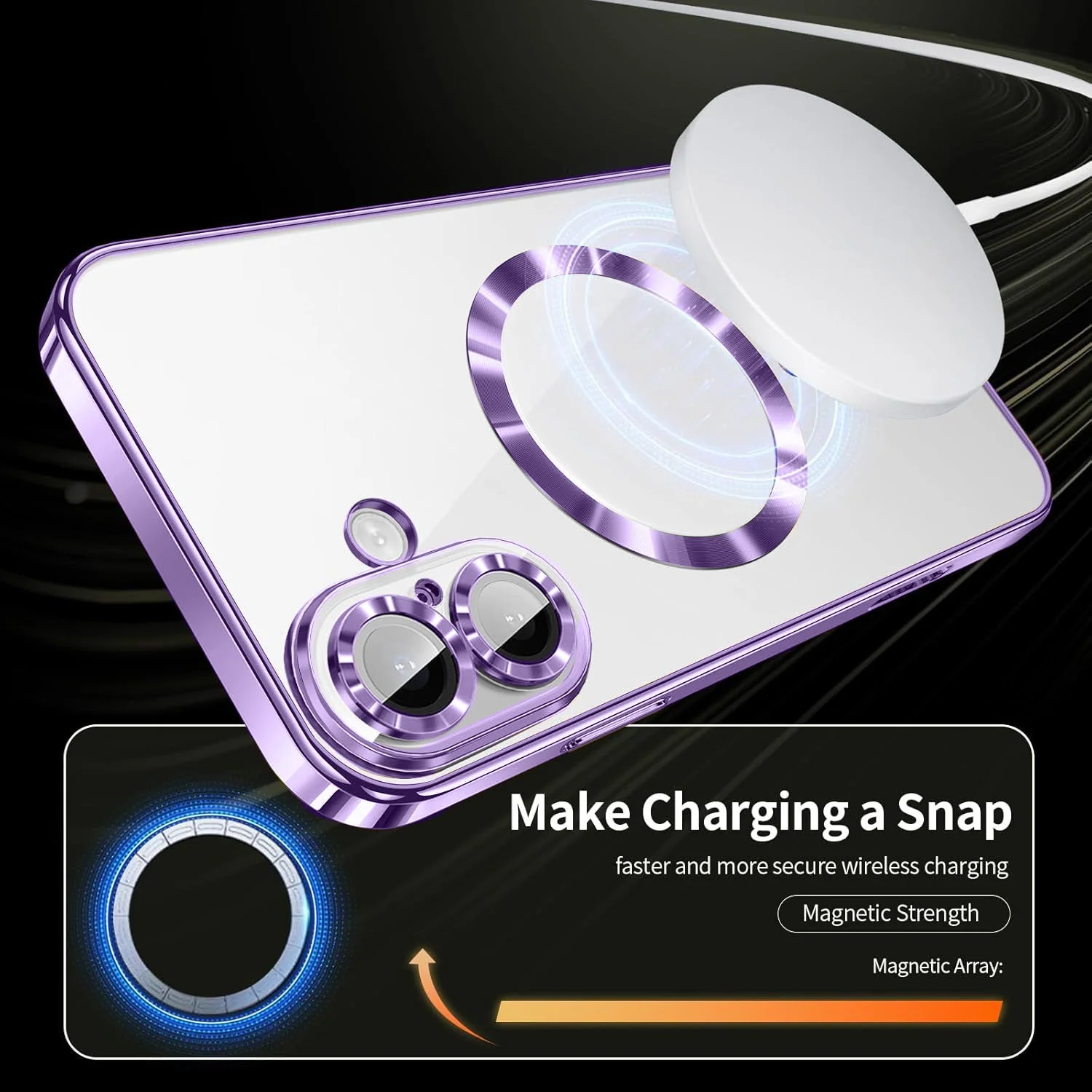 Vaku ® Apple iPhone 16 Plus Luxury Electroplated Magnetic Magsafe Camera Protection TPU Back Cover Case - Image 5