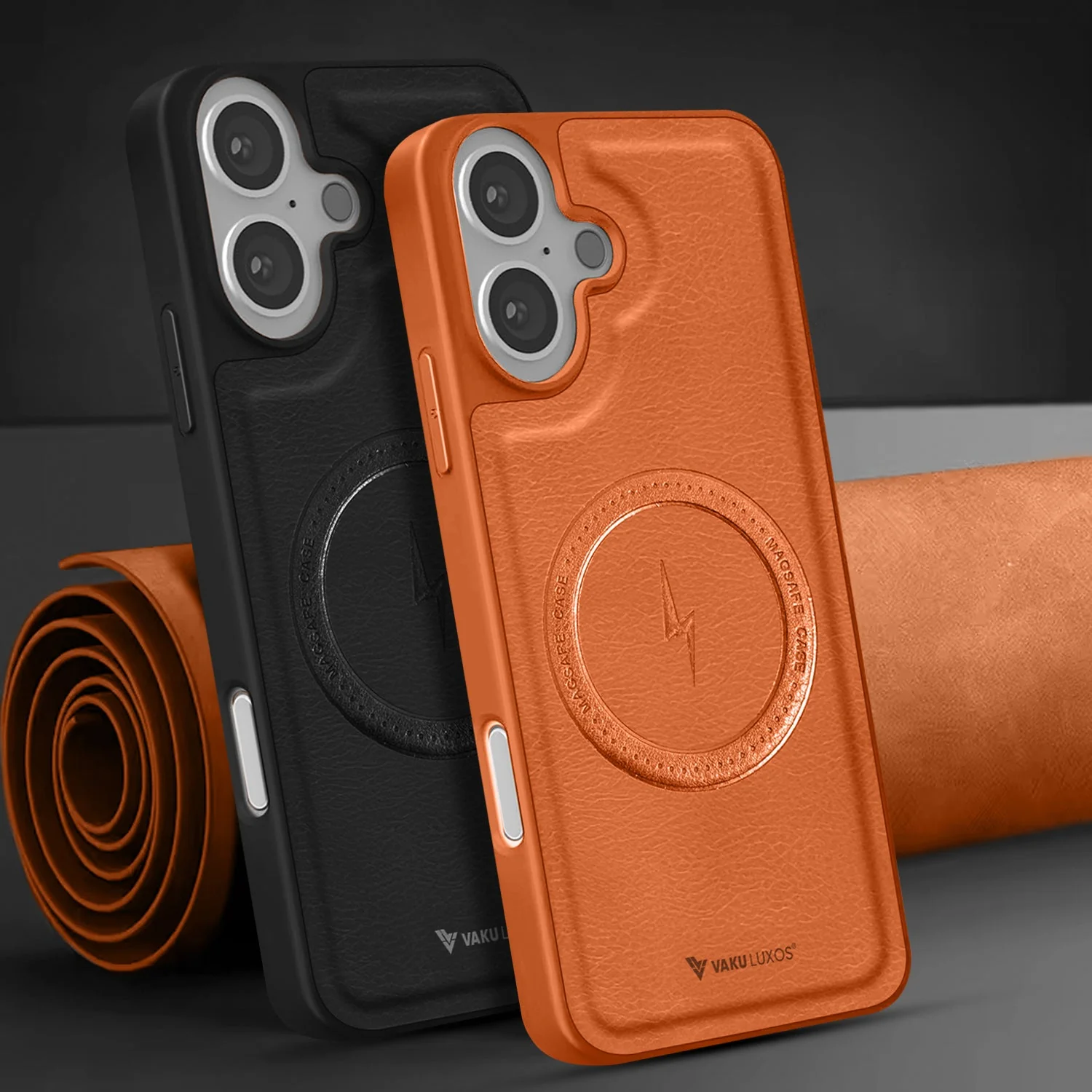 Vaku ® Apple iPhone 16 Plus Maxtron Leather Stitched Magnetic Magsafe Non-Slip Grip Shockproof Back Cover - Image 11
