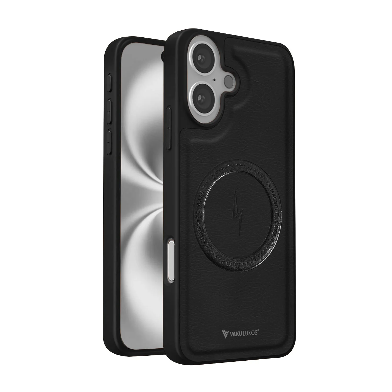 Vaku ® Apple iPhone 16 Plus Maxtron Leather Stitched Magnetic Magsafe Non-Slip Grip Shockproof Back Cover - Image 2