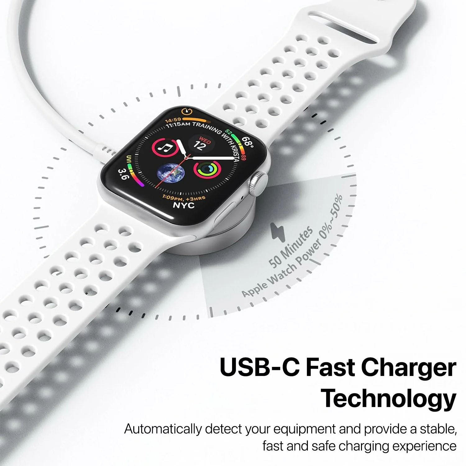 Vaku ® Apple Watch Magnetic Charger To USB-A Cable - Image 6