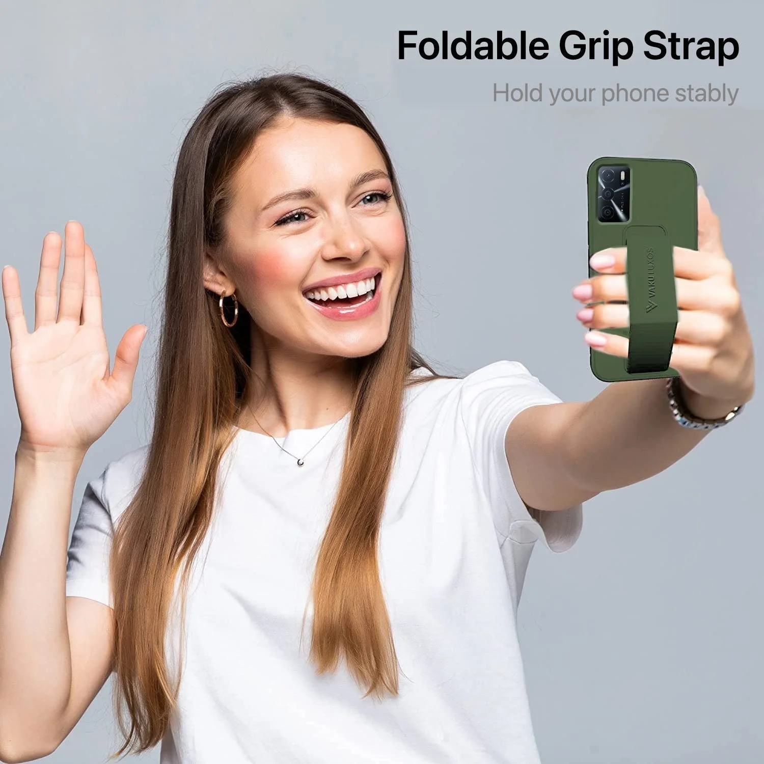 Vaku ® Oppo A16 Harbor Grip Multi-Functional Magnetic Vertical & Horizontal Stand Case TPU Back Cover - Image 6