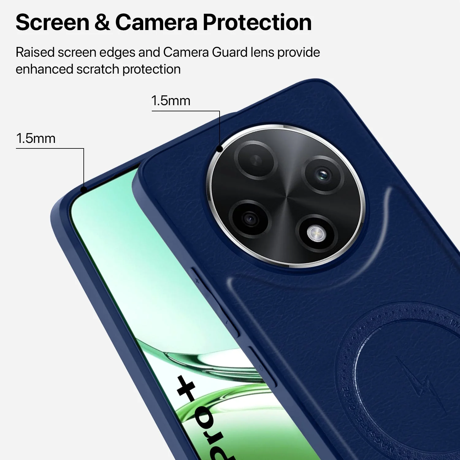 Vaku ® Oppo F27 Pro Plus 5G Maxtron Leather Stitched Magnetic Magsafe Non-Slip Grip Shockproof Back Cover - Image 4