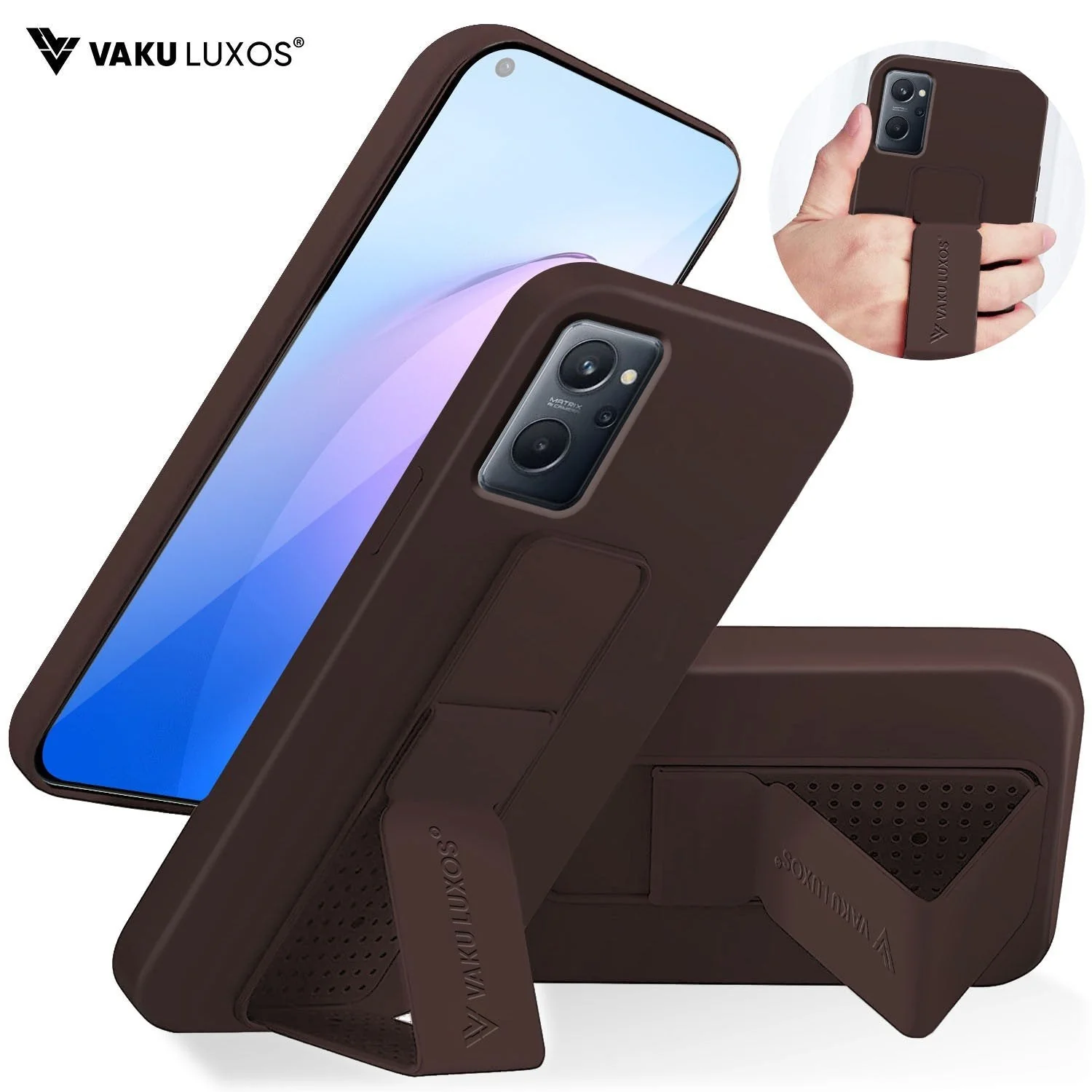 Vaku ® Oppo K10 Harbor Grip Multi-Functional Magnetic Vertical & Horizontal Stand Case Silicon Back Cover - Image 3