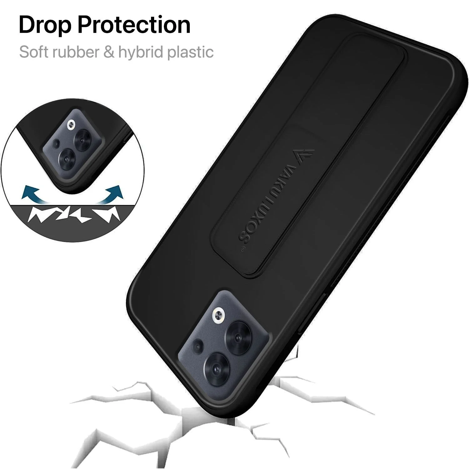 Vaku ® Oppo Reno8 Harbor Grip Multi-Functional Magnetic Vertical & Horizontal Stand Case Silicon Back Cover - Image 9