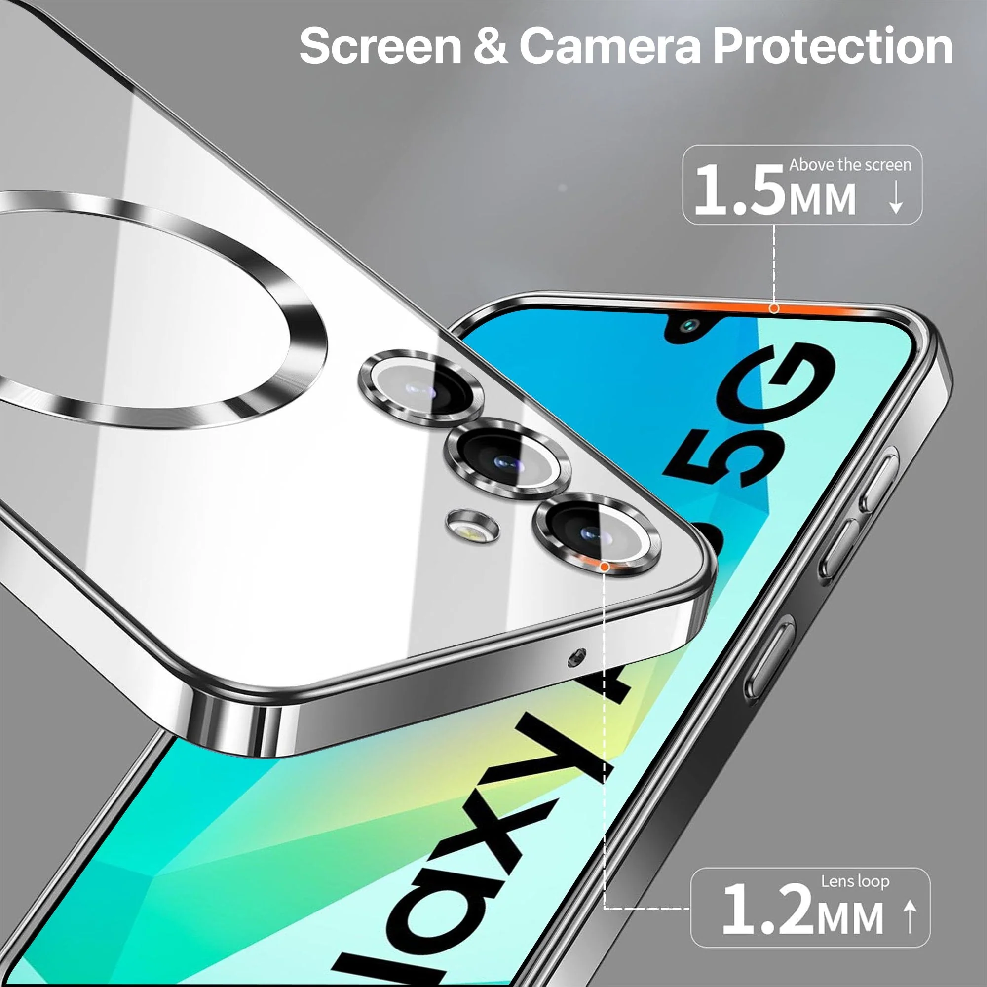 Vaku ® Samsung Galaxy A16 5G Luxury Electroplated Magnetic Magsafe Camera Protection TPU Back Cover Case - Image 8