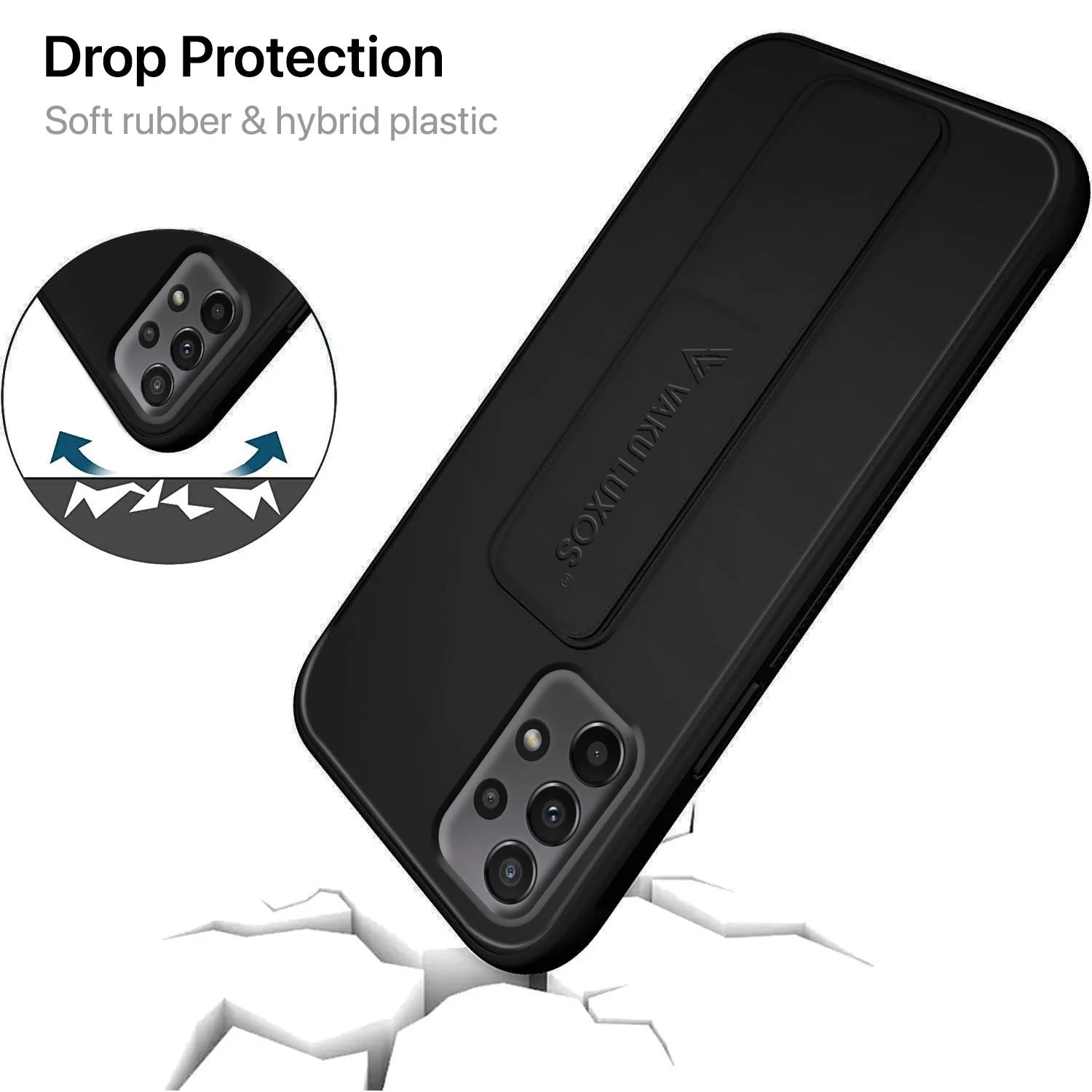 Vaku ® Samsung Galaxy A23 Harbor Grip Multi-Functional Magnetic Vertical & Horizontal Stand Case Silicon Back Cover - Image 7