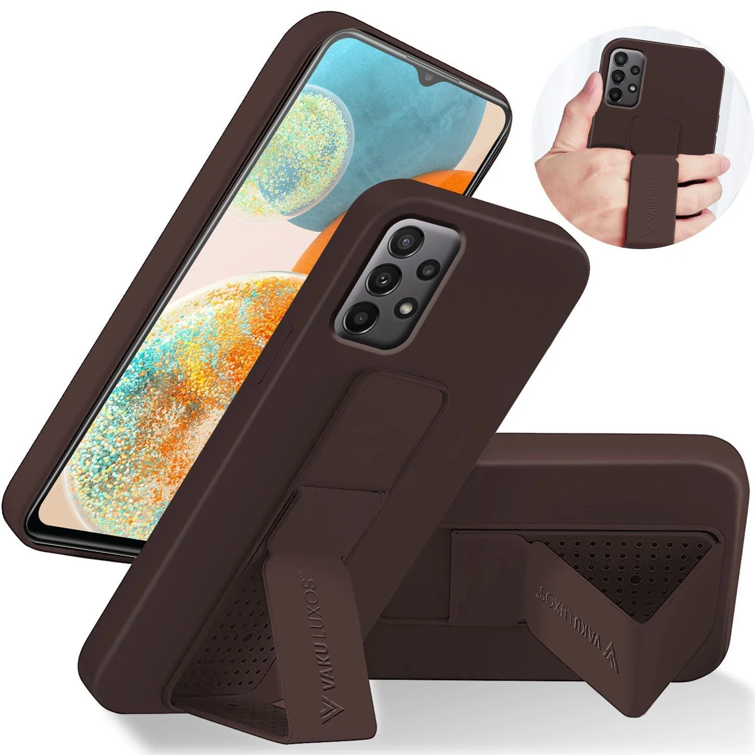 Vaku ® Samsung Galaxy A53 Harbor Grip Multi-Functional Magnetic Vertical & Horizontal Stand Case Silicon Back Cover - Image 3