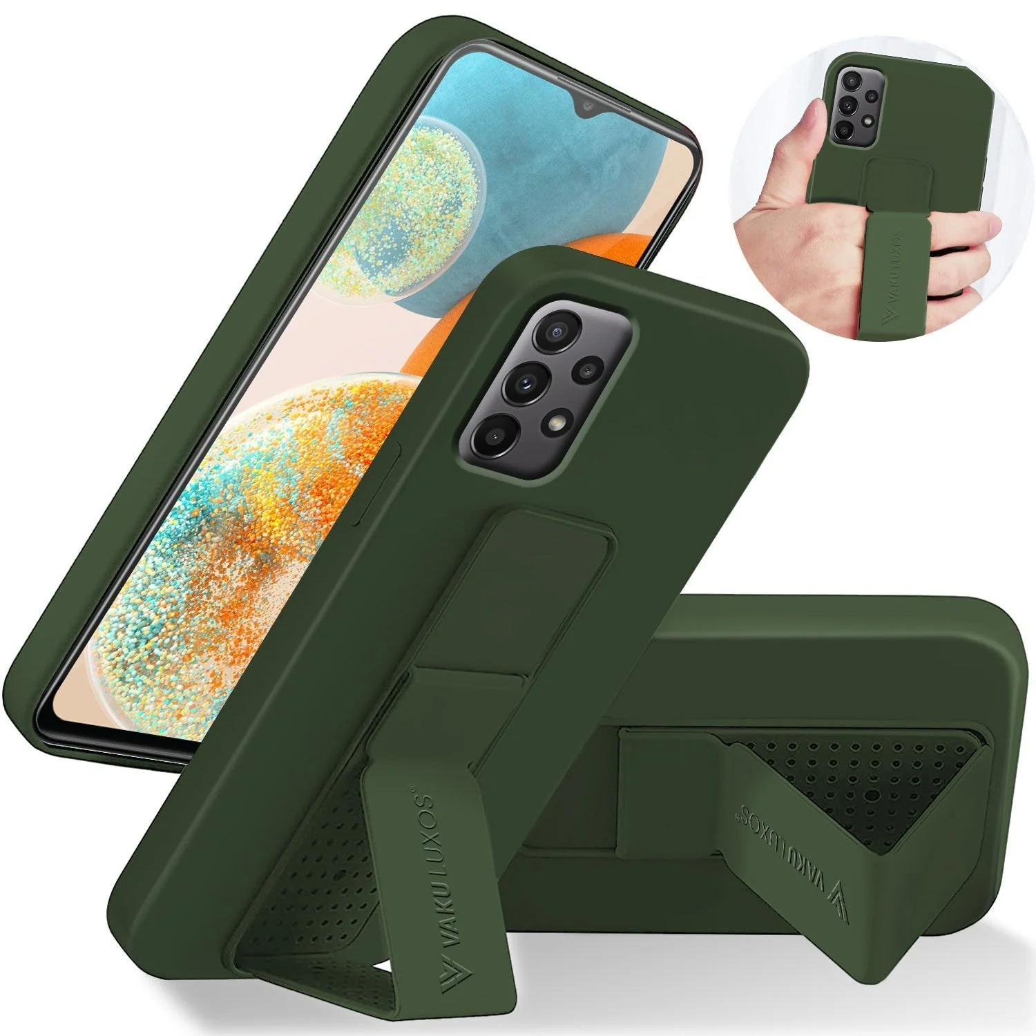 Vaku ® Samsung Galaxy A53 Harbor Grip Multi-Functional Magnetic Vertical & Horizontal Stand Case Silicon Back Cover - Image 4
