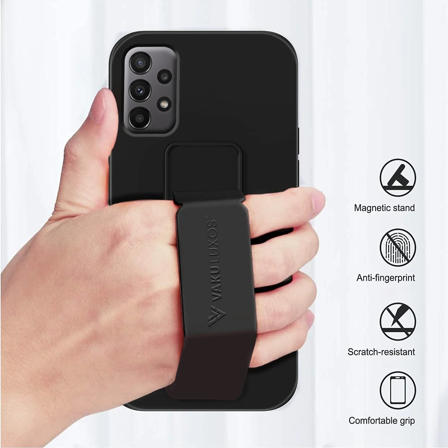 Vaku ® Samsung Galaxy A53 Harbor Grip Multi-Functional Magnetic Vertical & Horizontal Stand Case Silicon Back Cover - Image 9