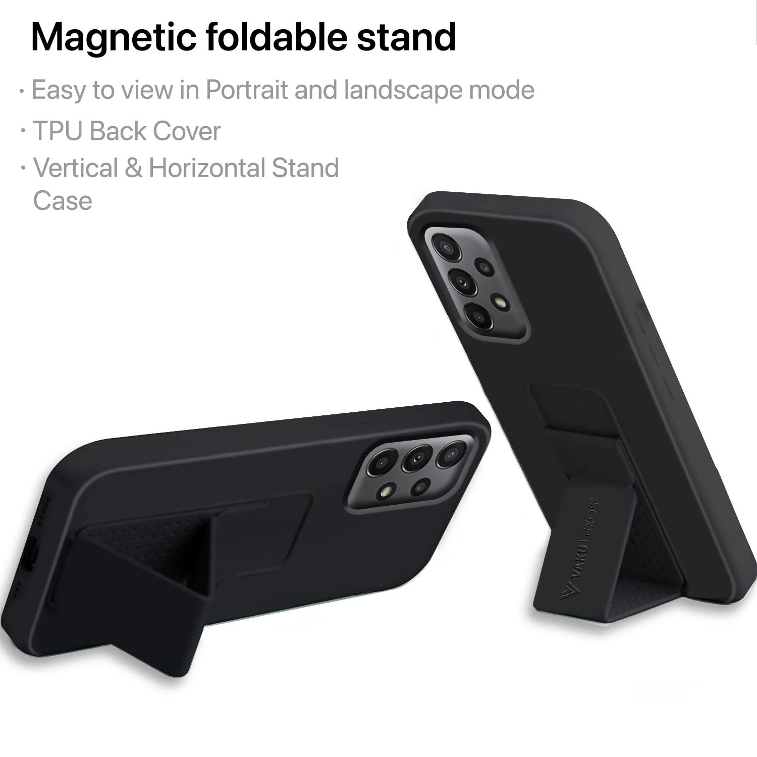 Vaku ® Samsung Galaxy A73 5G Harbor Grip Multi-Functional Magnetic Vertical & Horizontal Stand Case Silicon Back Cover - Image 9