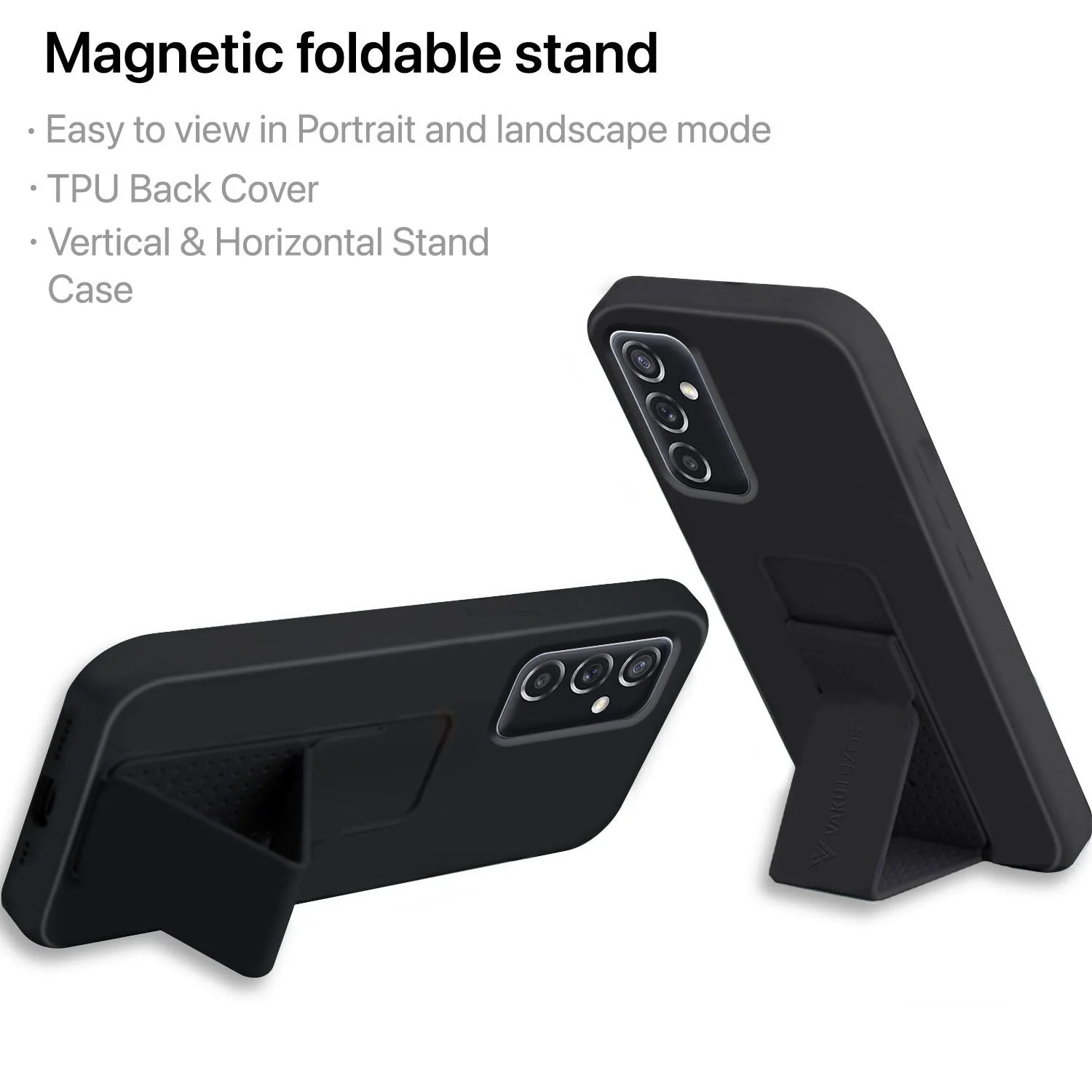 Vaku ® Samsung Galaxy M52 5G Harbor Grip Multi-Functional Magnetic Vertical & Horizontal Stand Case Silicon Back Cover - Image 5