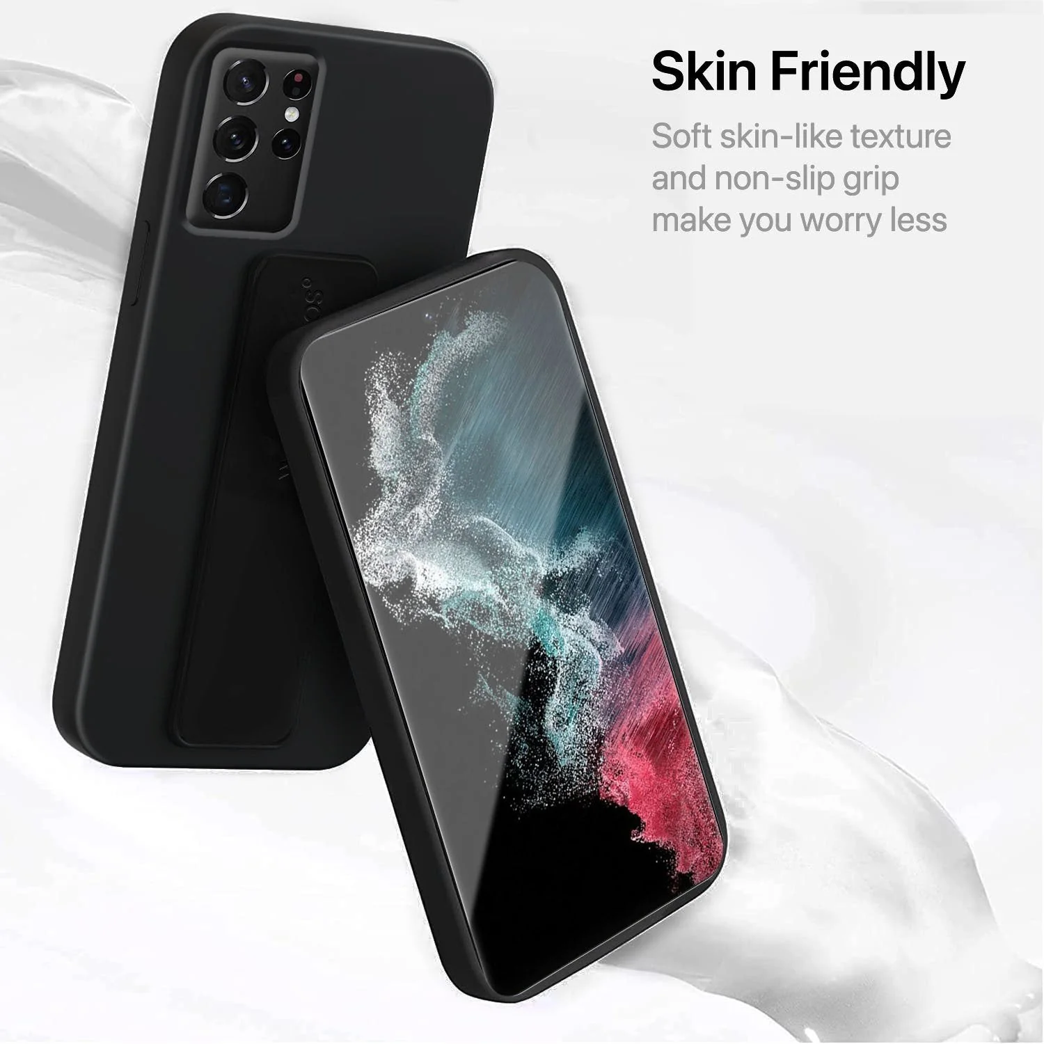 Vaku ® Samsung Galaxy S21 Ultra Harbor Grip Multi-Functional Magnetic Vertical & Horizontal Stand Case Silicon Back Cover - Image 8