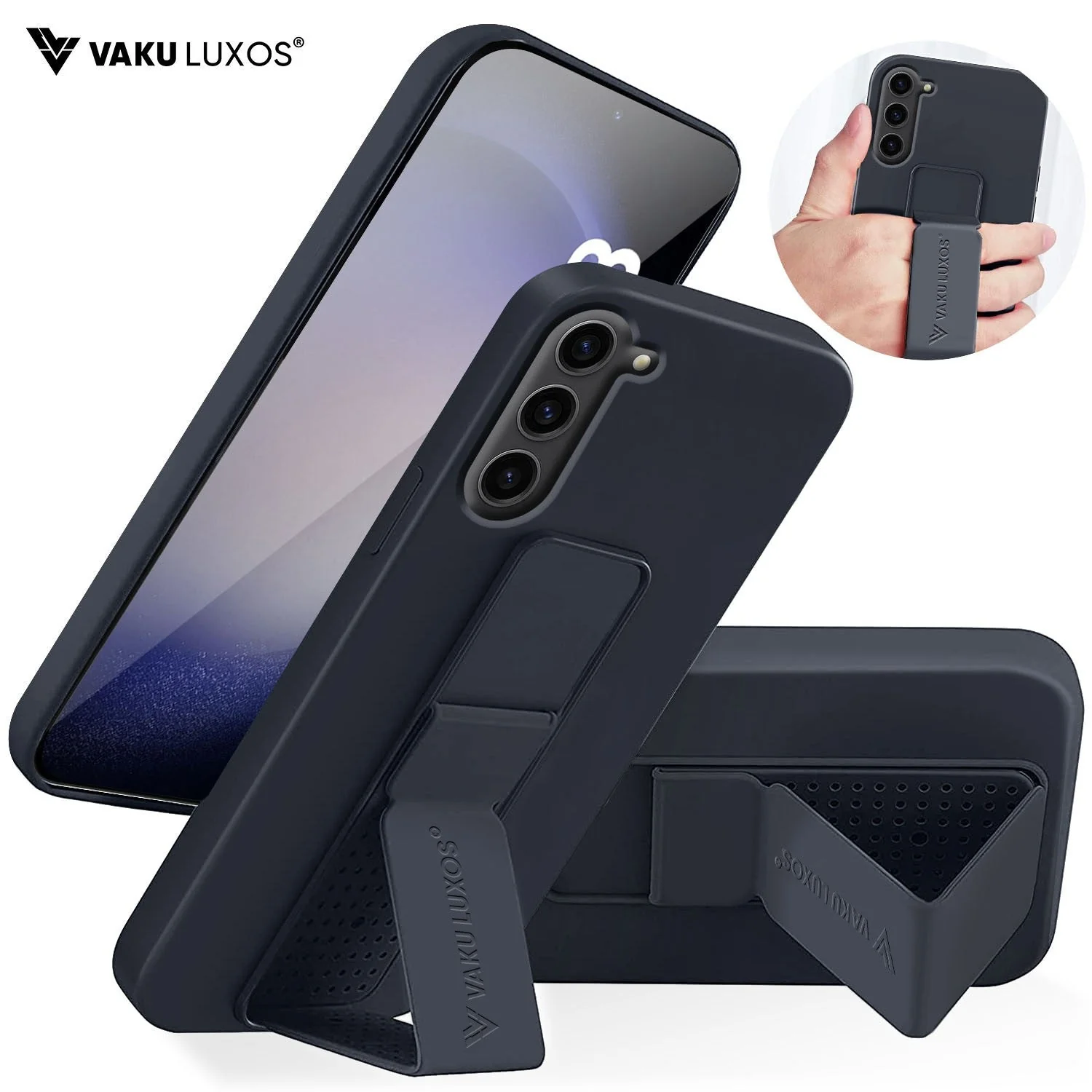 Vaku ® Samsung Galaxy S23 Harbor Grip Multi-Functional Magnetic Vertical & Horizontal Stand Case Silicon Back Cover - Image 4