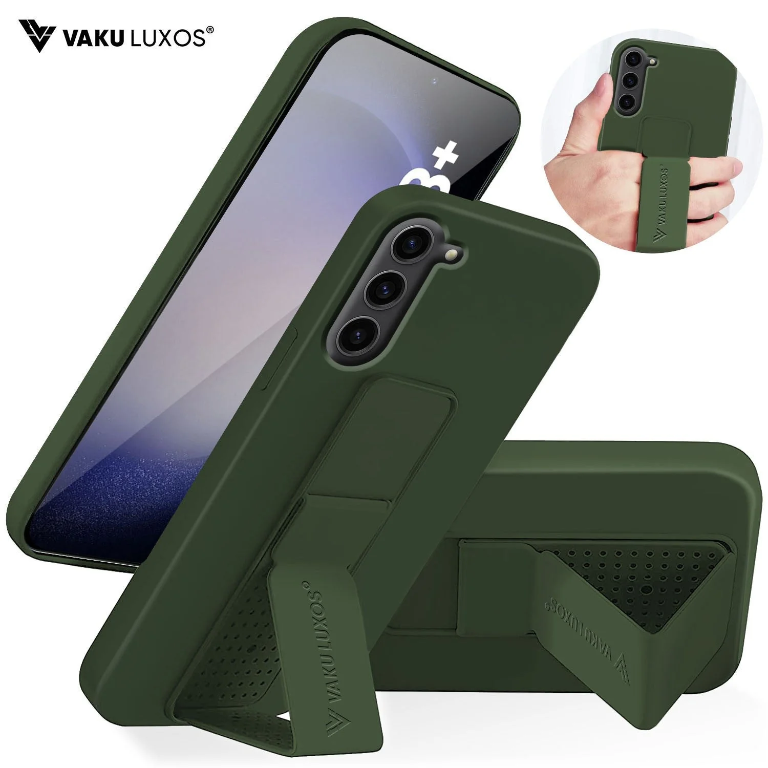 Vaku ® Samsung Galaxy S23 Plus Harbor Grip Multi-Functional Magnetic Vertical & Horizontal Stand Case Silicon Back Cover - Image 3