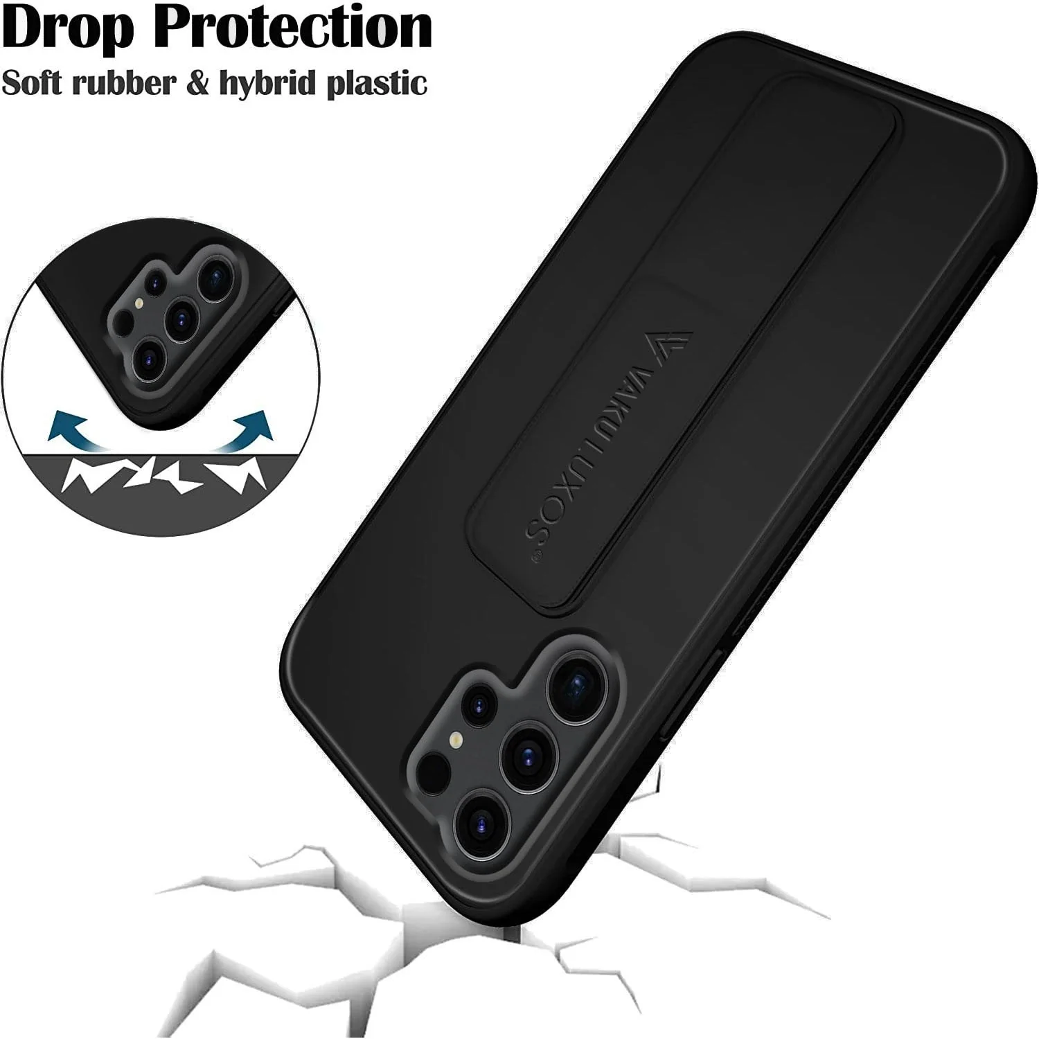 Vaku ® Samsung Galaxy S23 Ultra Harbor Grip Multi-Functional Magnetic Vertical & Horizontal Stand Case TPU Back Cover - Image 8