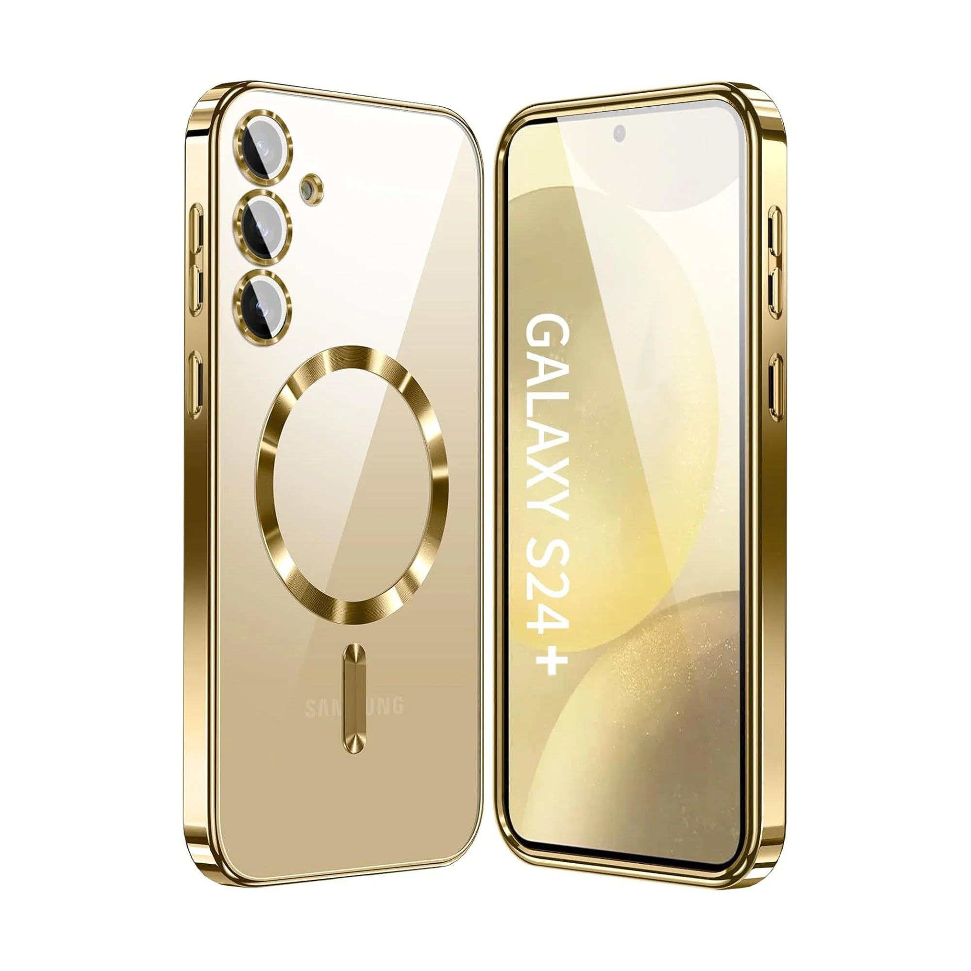 Vaku ® Samsung Galaxy S24 Plus Luxury Electroplated Magnetic Magsafe Camera Protection TPU Back Cover Case